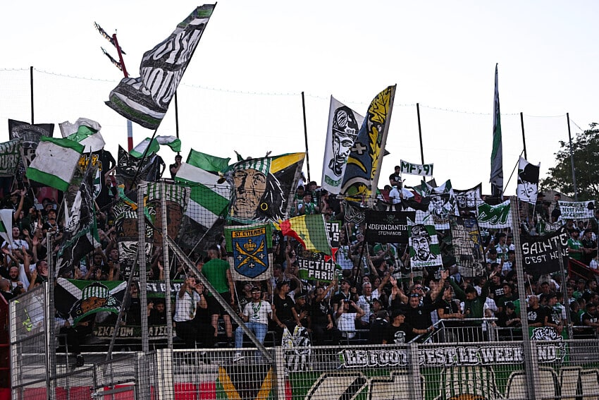 Les supporters stéphanois lors de Dijon - ASSE