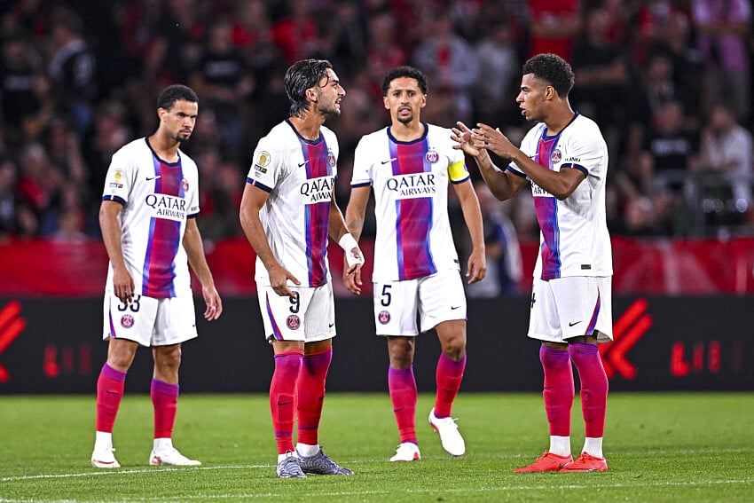 Les Parisiens lors de Stade Rennais - PSG
