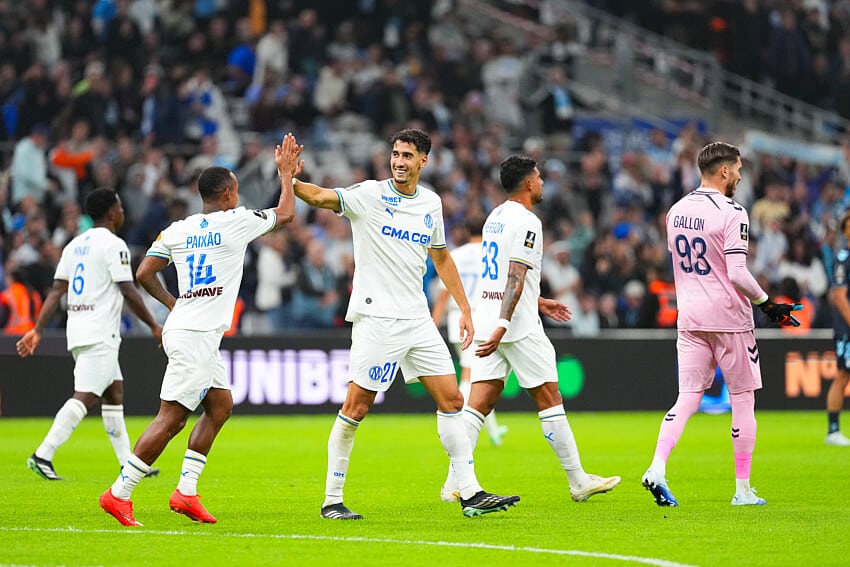 Igor Paixao et Nayef Aguerd (OM)