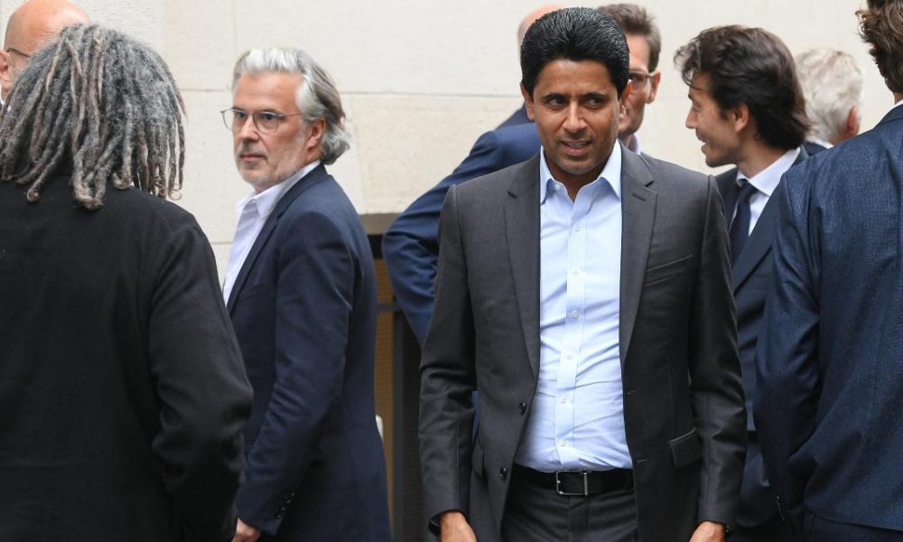 Vincent Labrune, président de la LFP, et Nasser Al-Khelaïfi, président du PSG.