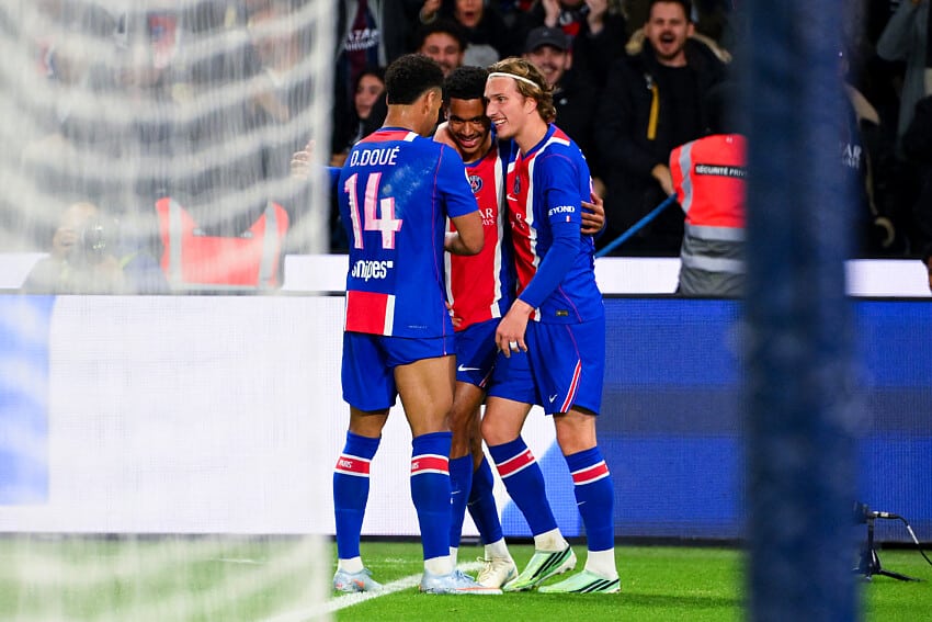 La joie des Parisiens lors de PSG - OL