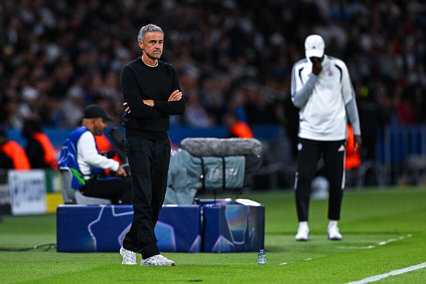 Luis Enrique lors de PSG - Slovan Bratislava