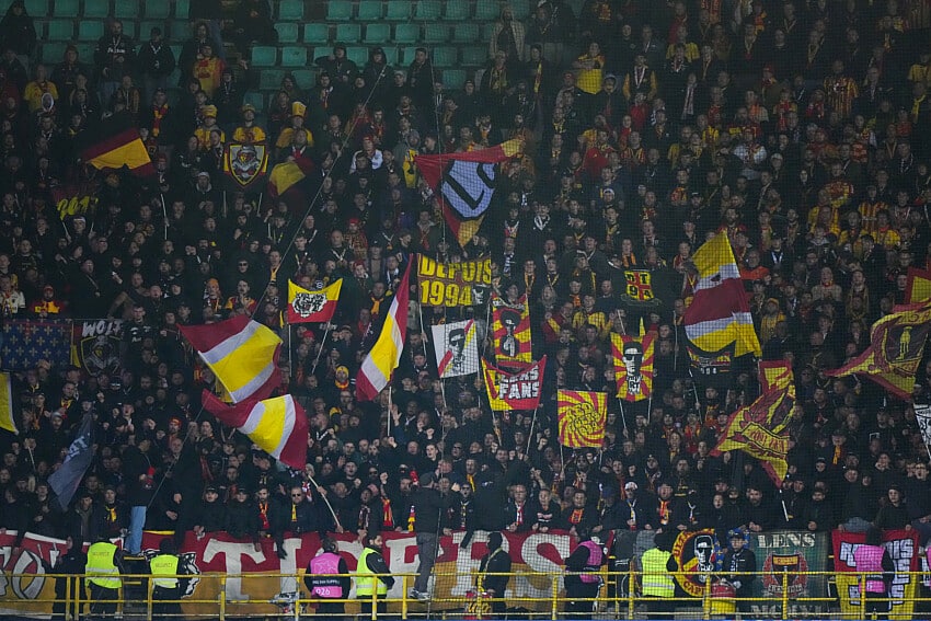 Le parcage lensois lors de Bruges - RC Lens