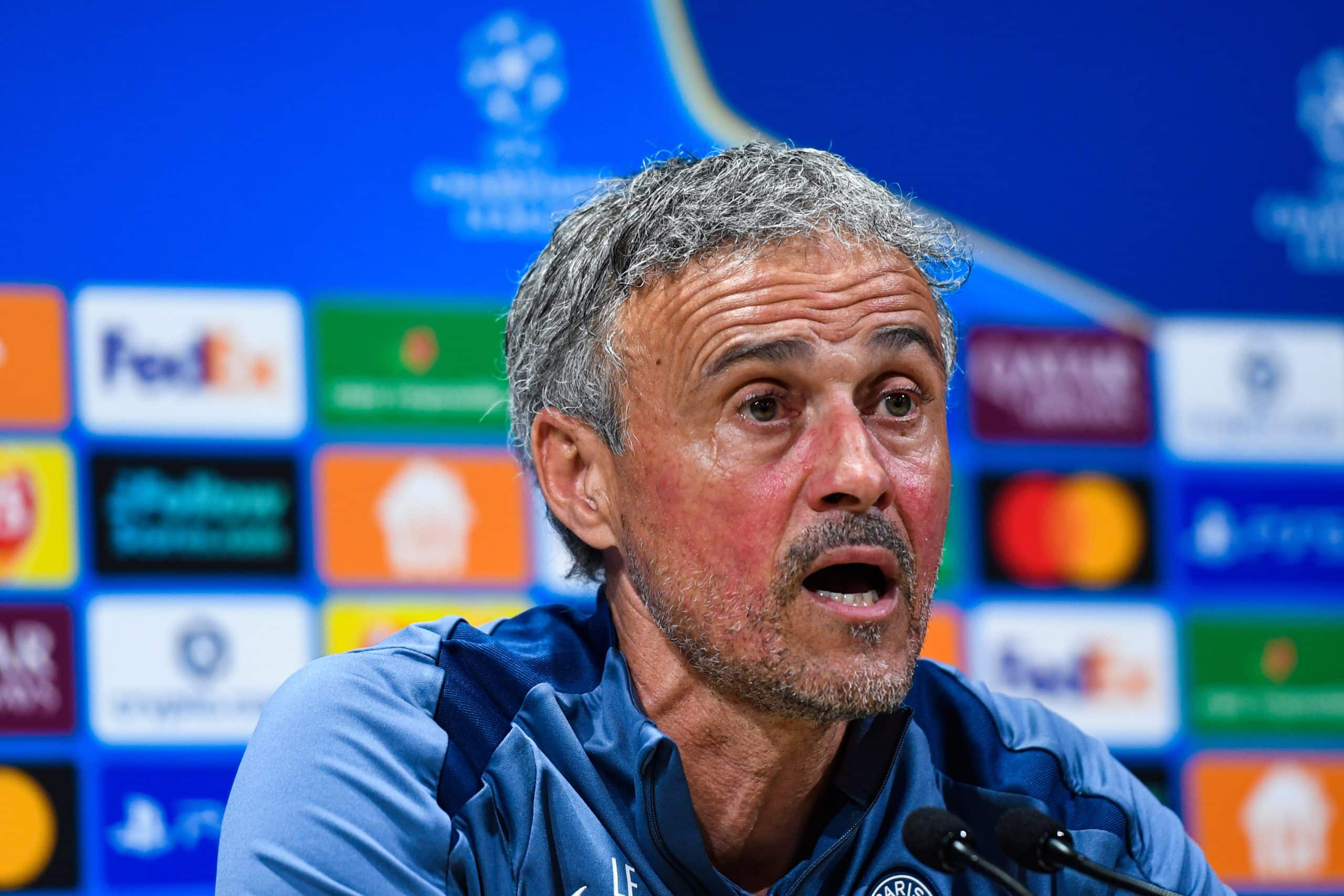 L'entraîneur du PSG, Luis Enrique, en conférence de presse avant la demi-finale de Champions League.
