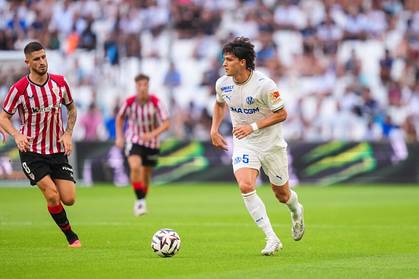 Leonardo Balerdi lors d'OM - Athletic Bilbao