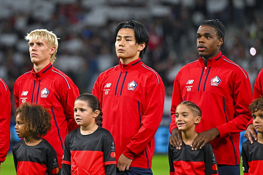 Hákon Arnar Haraldsson, Ayase Ueda et Nathan Ngoy (LOSC)