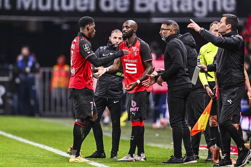 Breel Embolo et Seko Fofana sous le maillot du Stade Rennais