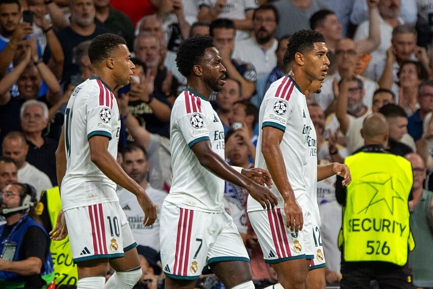 Kylian Mbappé, Vinicius Junior et Jude Bellingham