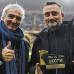 RC Lens – AJ Auxerre : Domenech a remis un trophée à  Haise avant le match