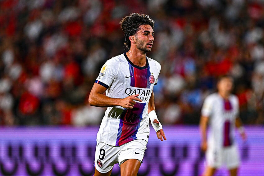 Ferran Torres lors de Stade Rennais - PSG