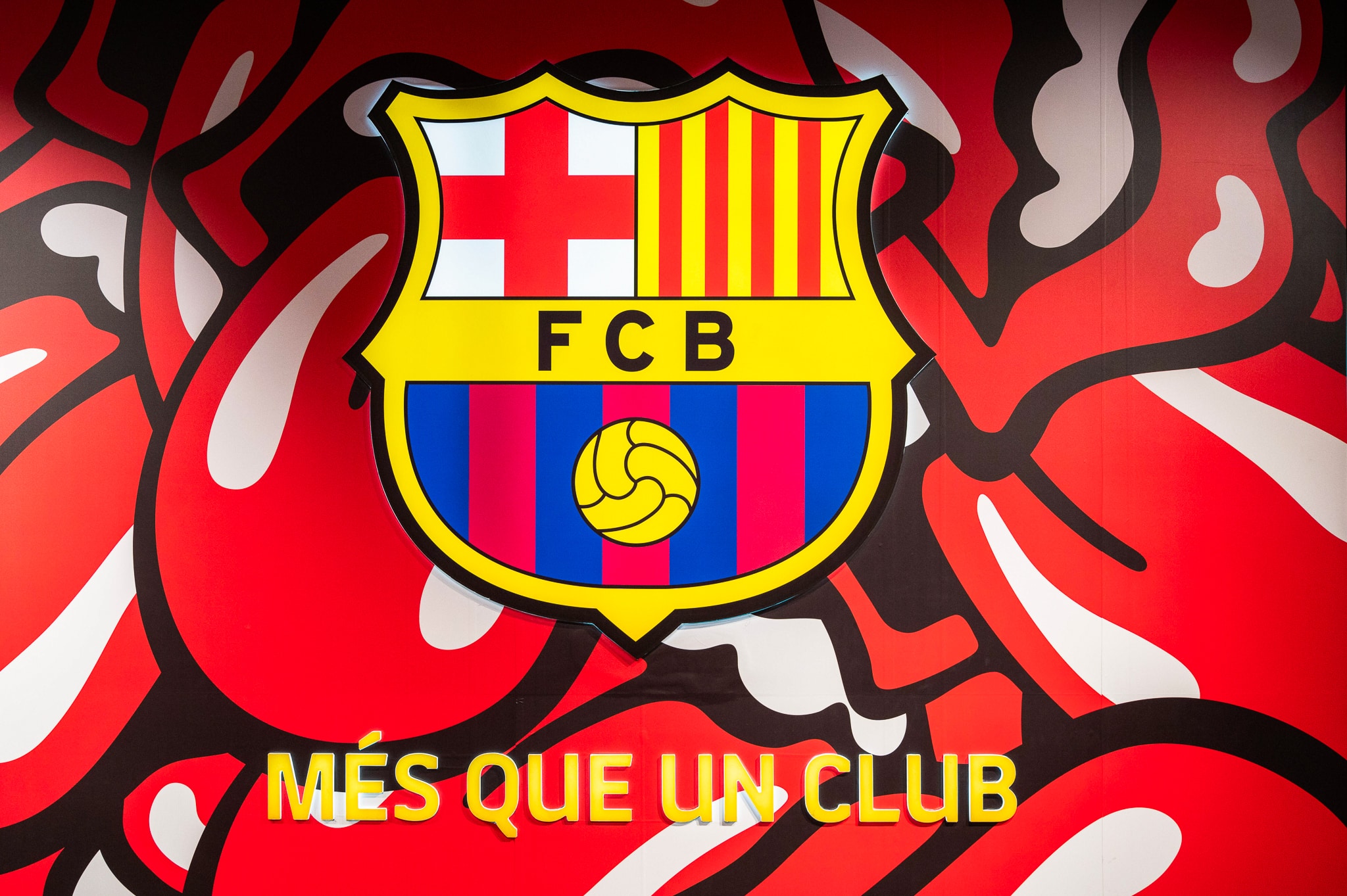 Le logo du FC Barcelone lors d'un partenariat avec les Rolling Stones.