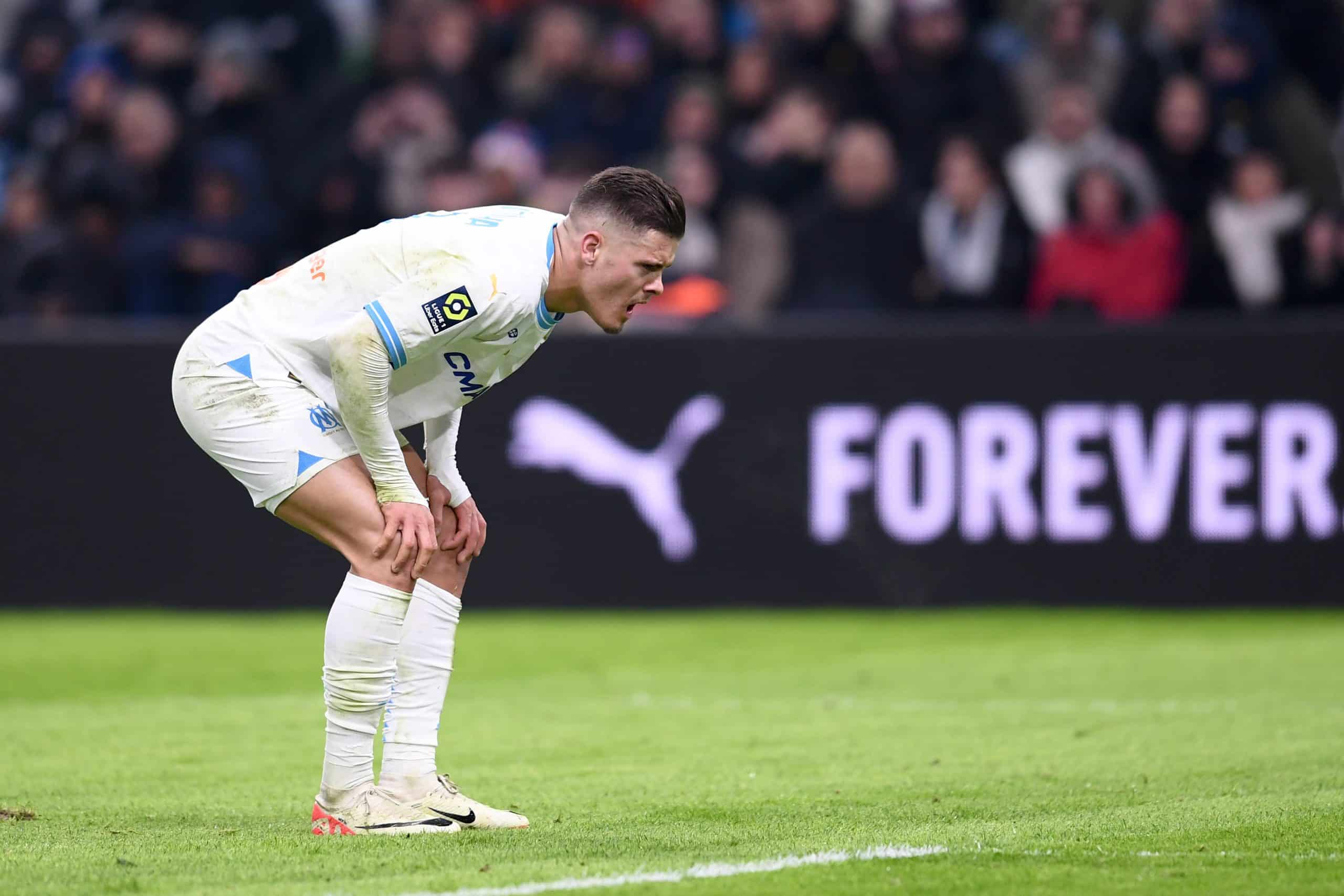Vitinha, ici sous le maillot de l'OM après une occasion manquée, a vécu un drame familial.