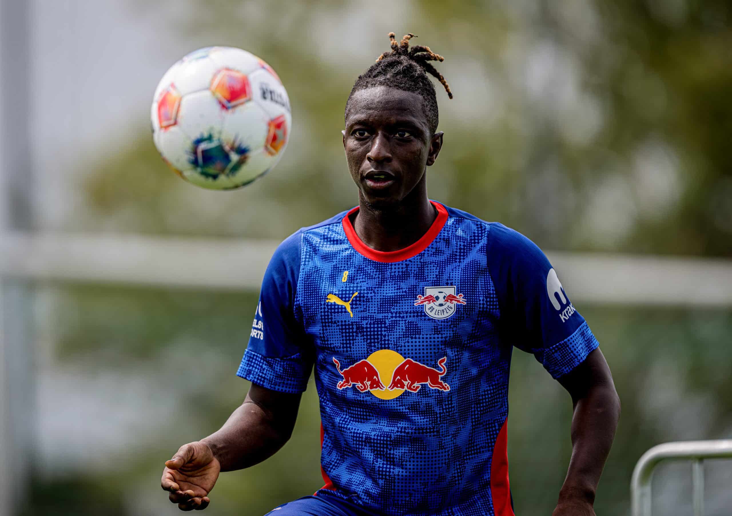 Amadou Haïdara lors d'un entraînement avec le RB Leipzig.