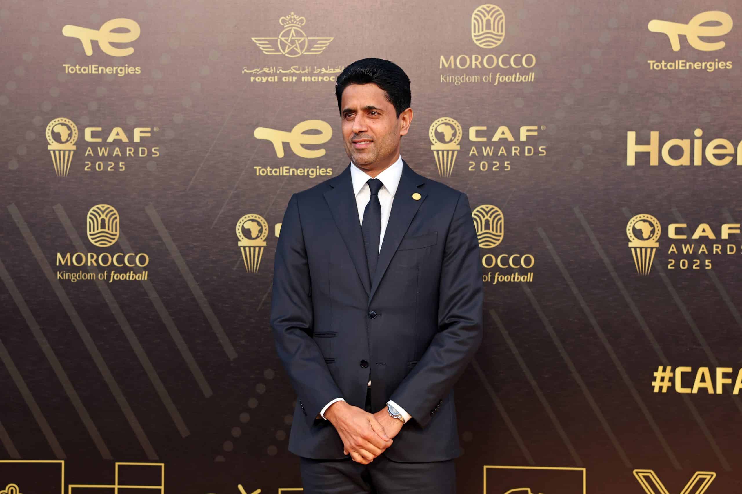 Le président du PSG, Nasser al-Khelaïfi, lors du gala du Ballon d'Or africain.