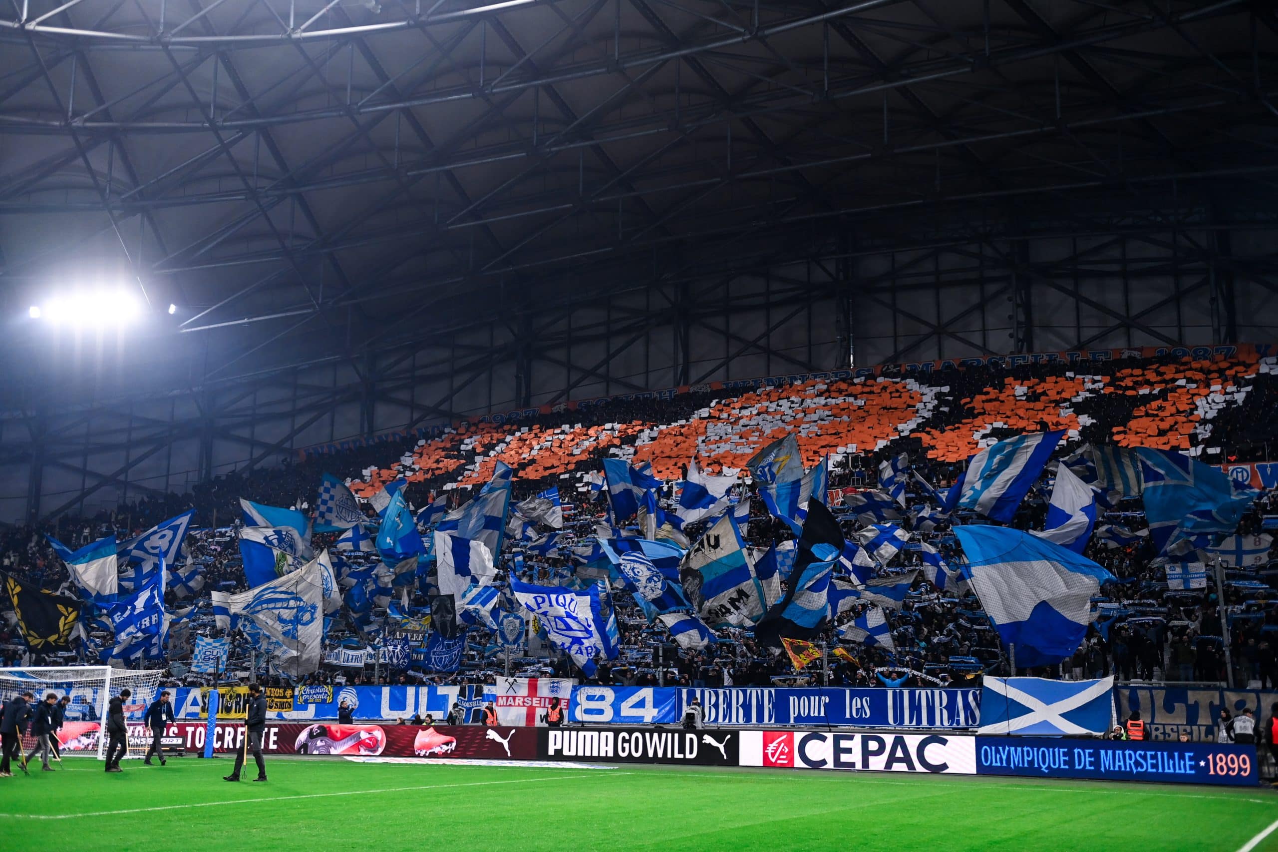 Les supporters de l'OM au stade Vélodrome.
