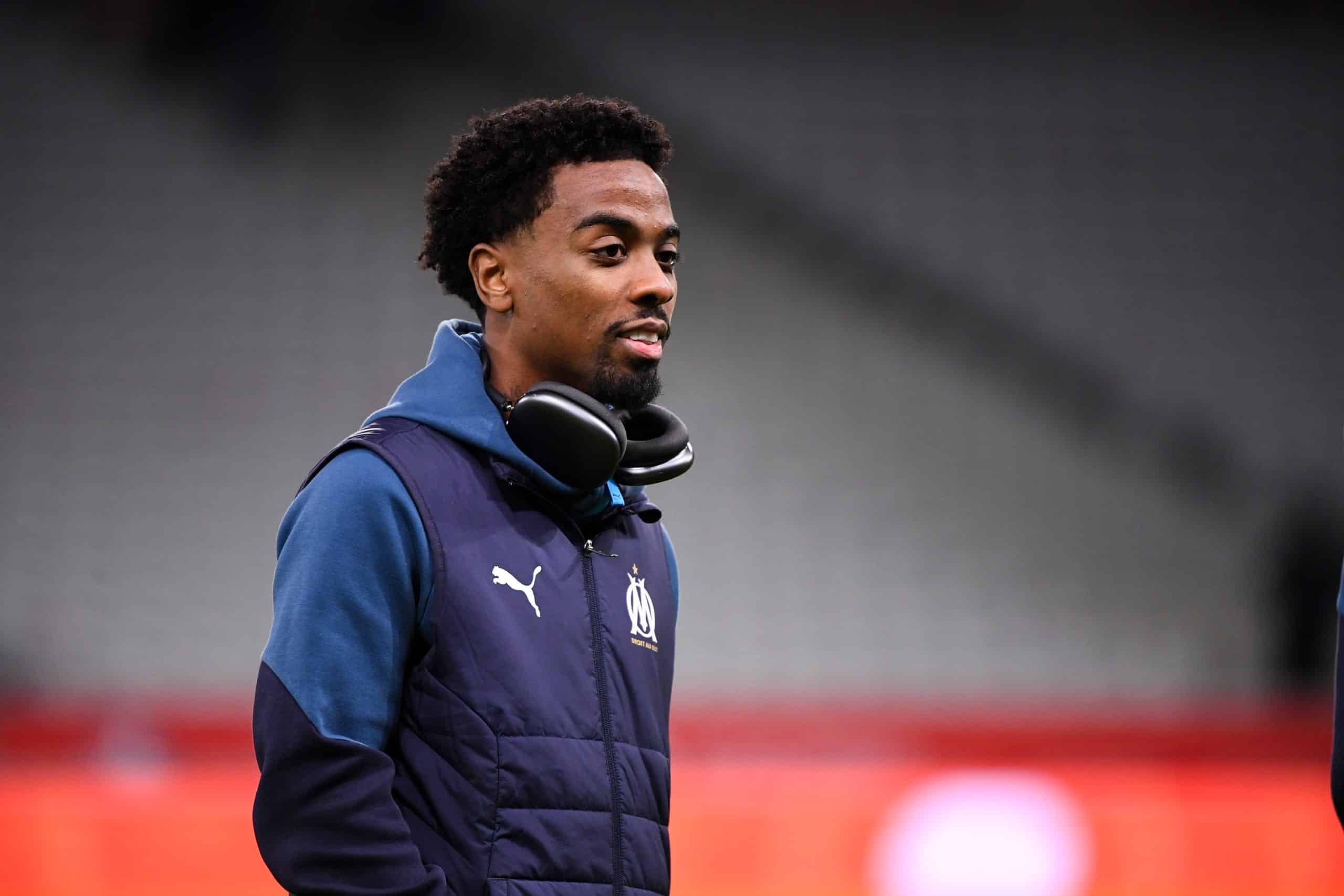 Angel Gomes avant un match de l'OM au Vélodrome.