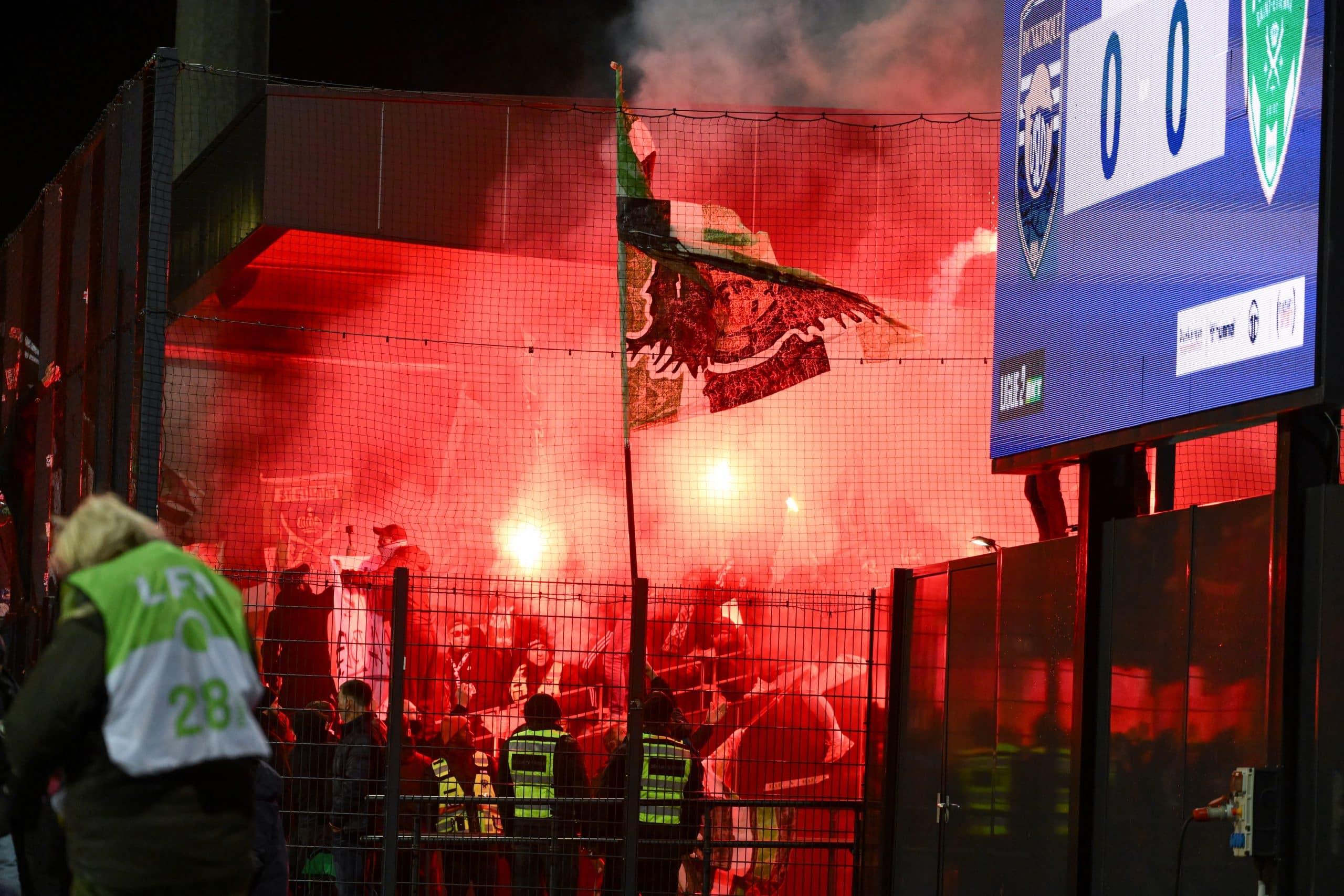 Les supporters de l'ASSE présents à Dunkerque.