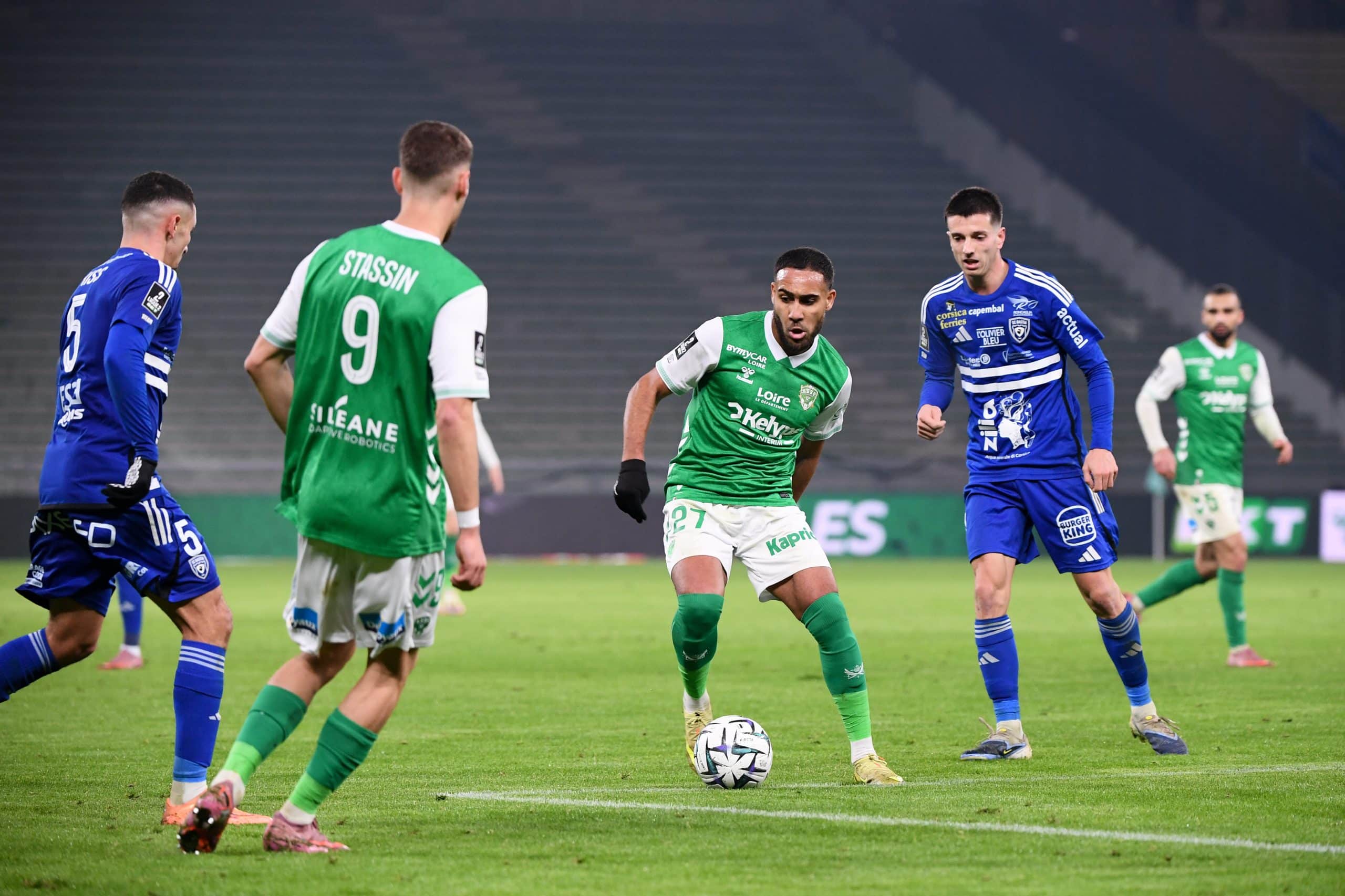 Yvann Maçon en action lors d'ASSE-Bastia.