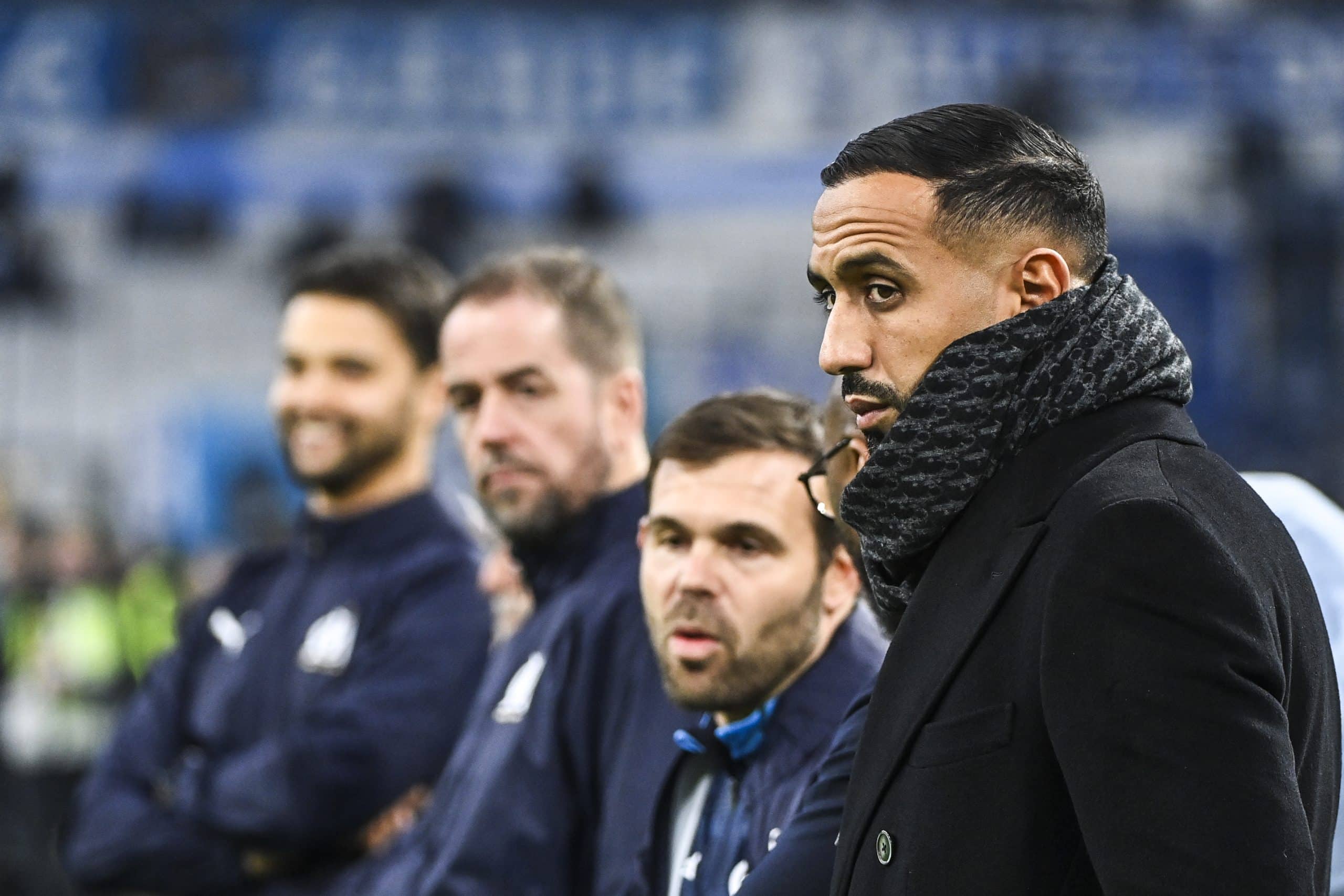 Le directeur sportif de l'OM, Medhi Benatia, avant un match au Vélodrome.