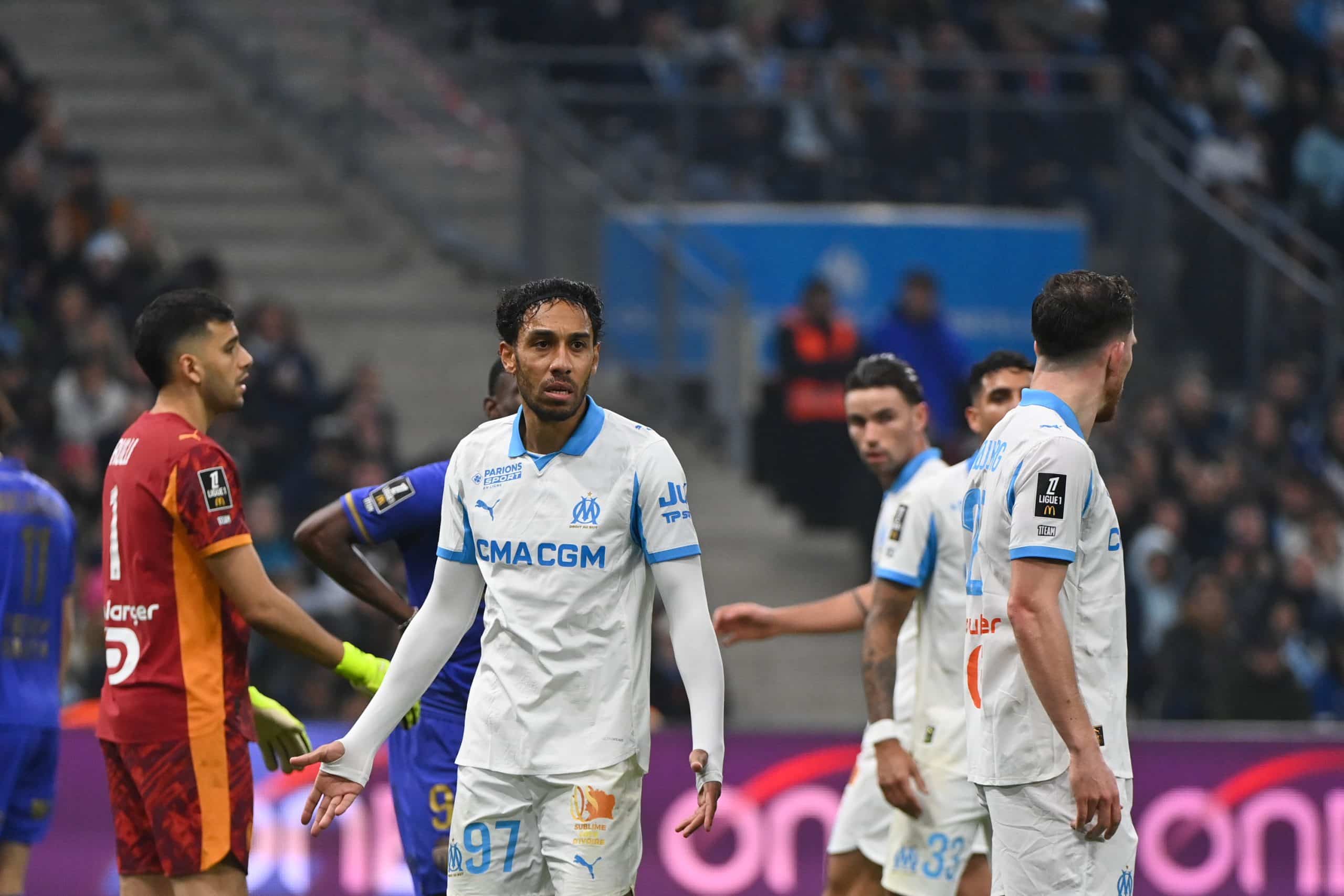Pierre-Emerick Aubameyang lors d'un match de l'OM.