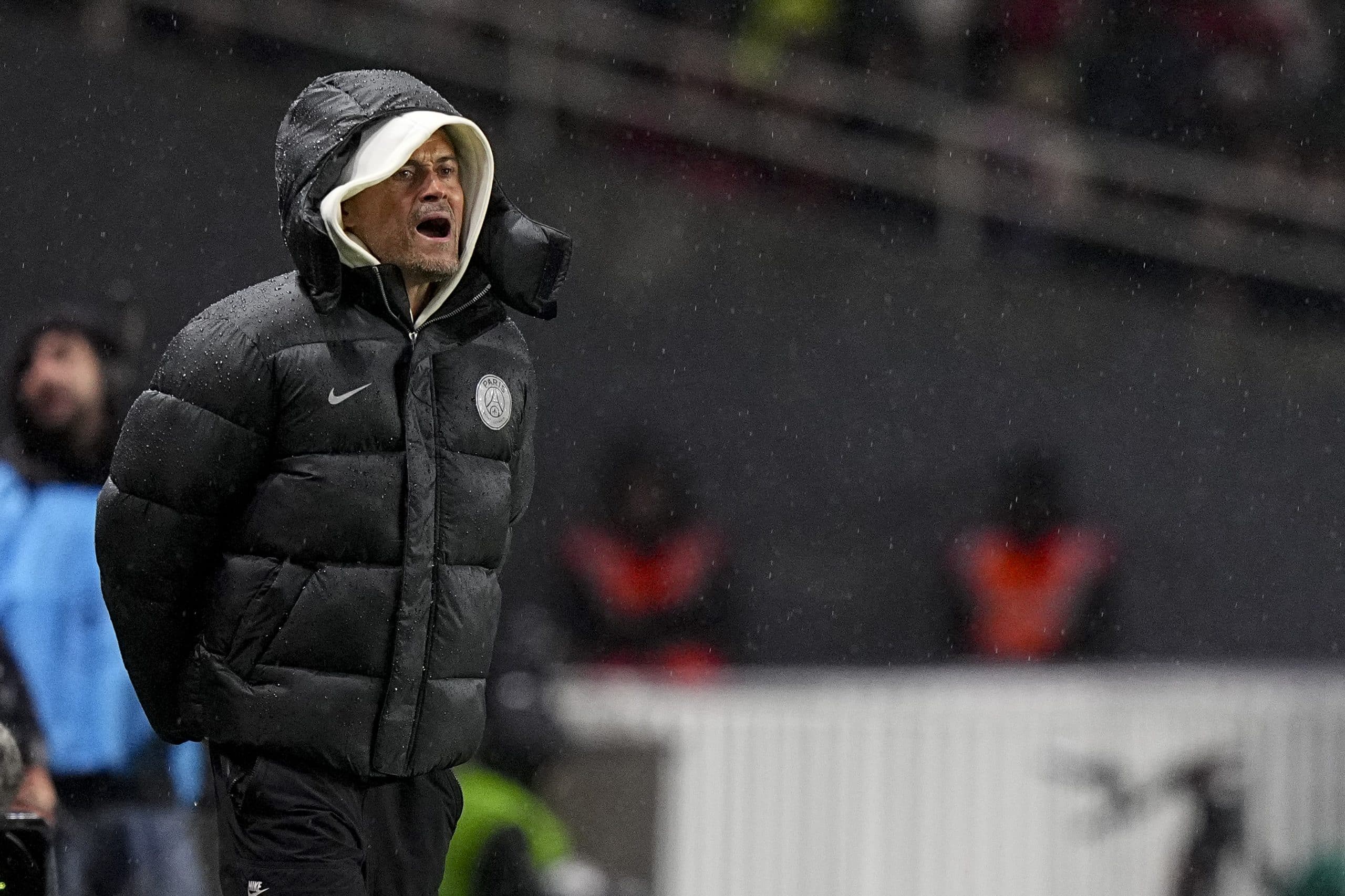 L'entraîneur du PSG, Luis Enrique, lors du 32e de finale de Coupe de France, contre Vendée Foot.