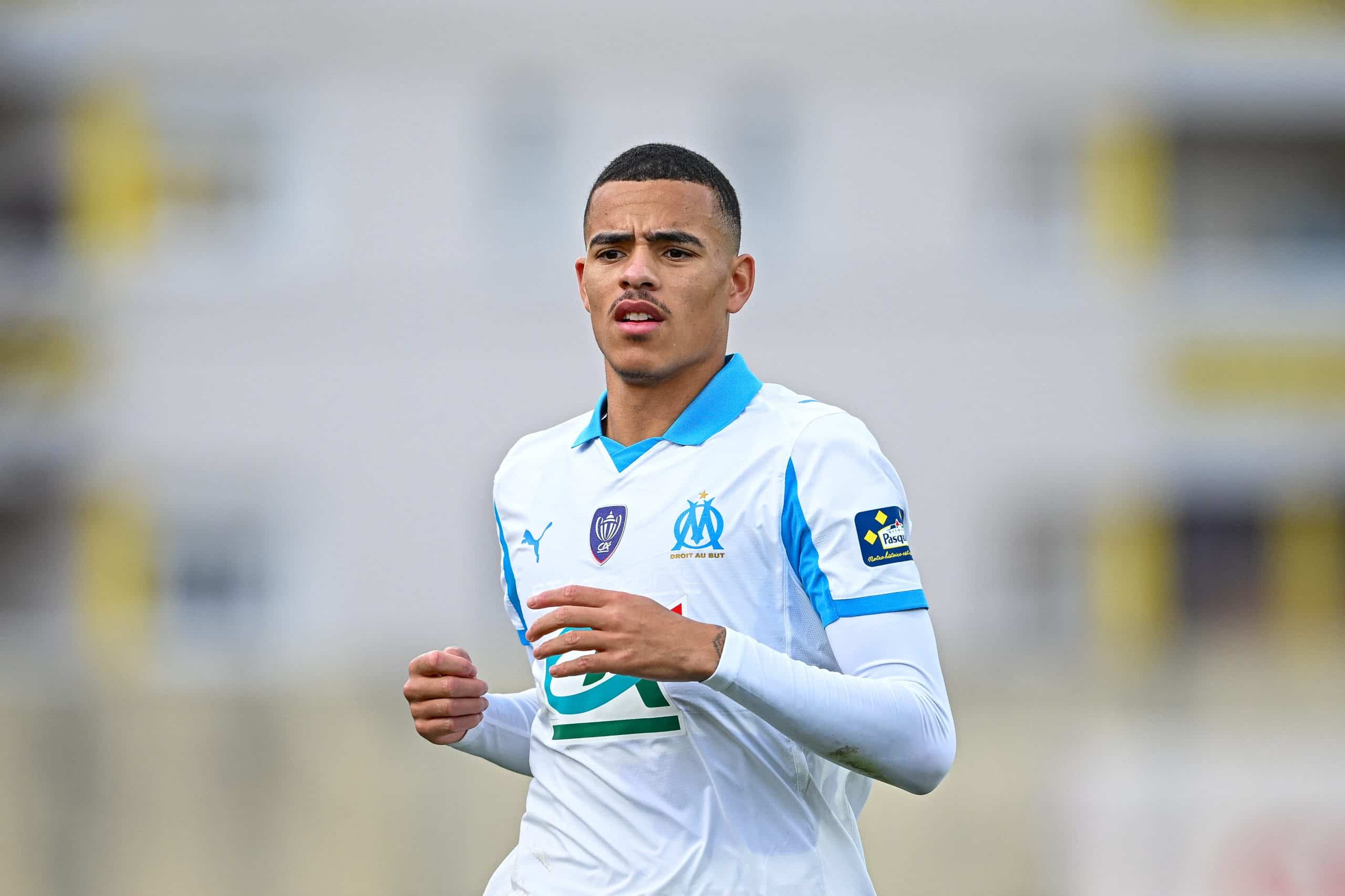 Mason Greenwood lors du match de Coupe de France de l'OM contre Bourg-Péronnas.