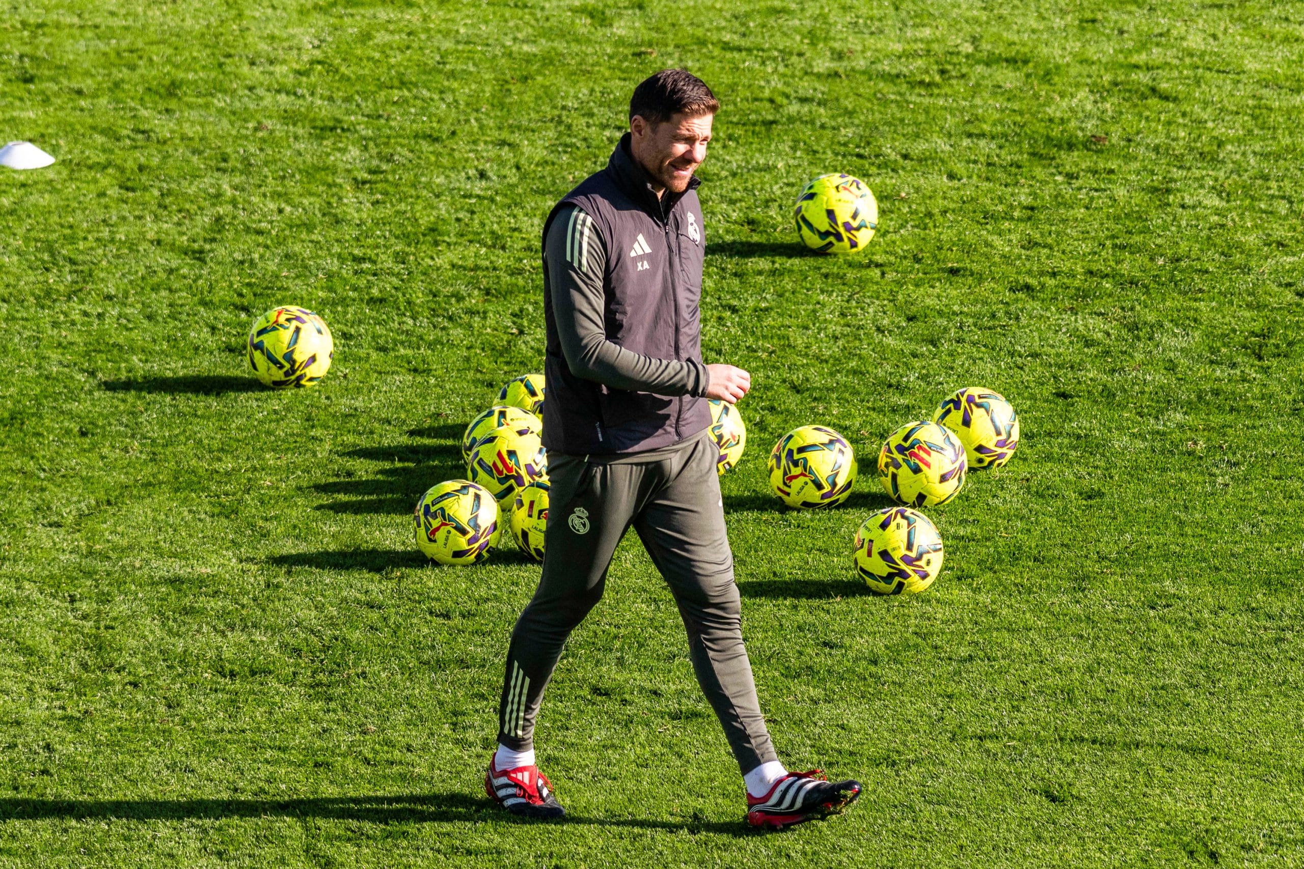 Xabi Alonso lors d'un entraînement du Real Madrid.