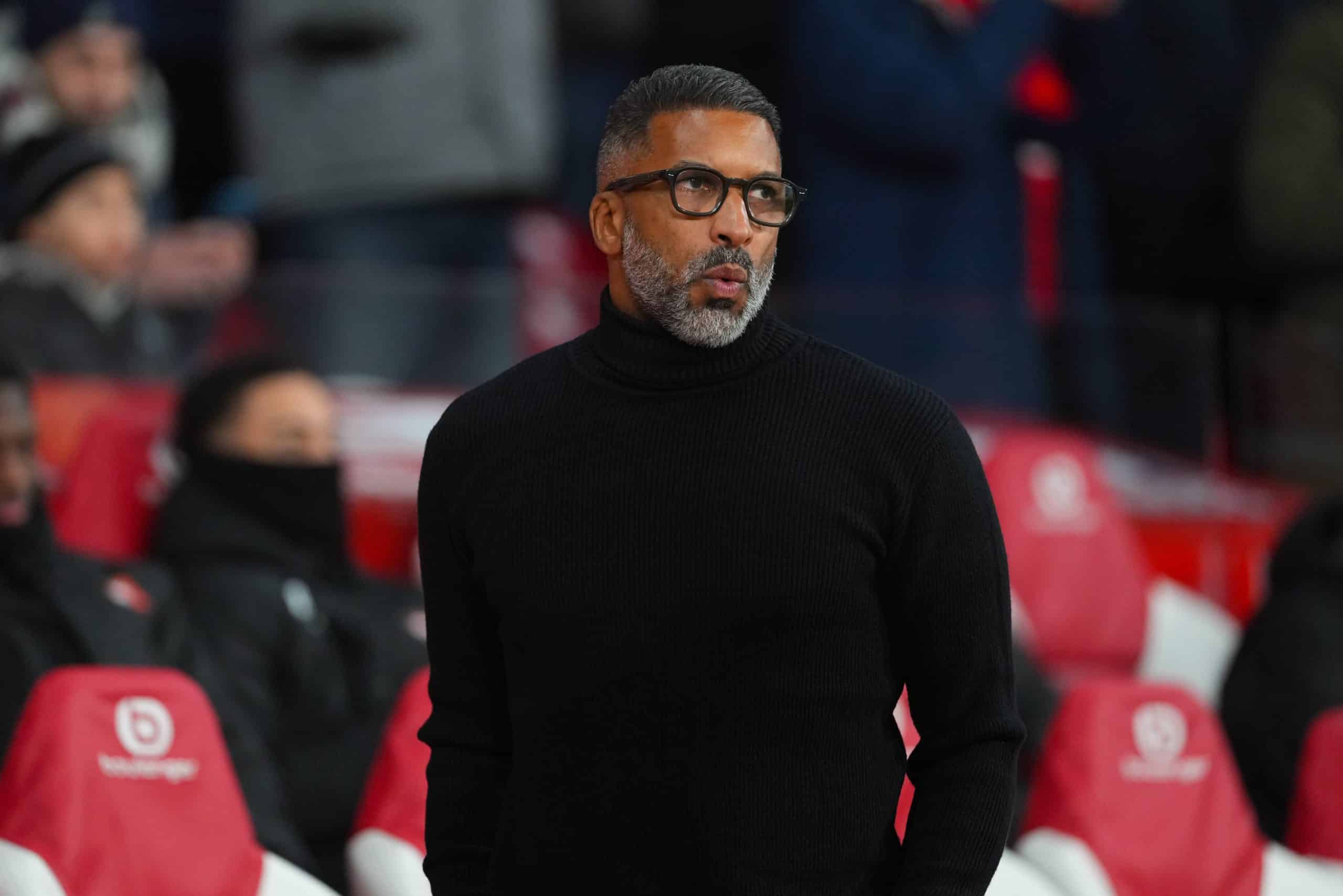 L'entraîneur du Stade Rennais, Habib Beye, lors du match à Lille.