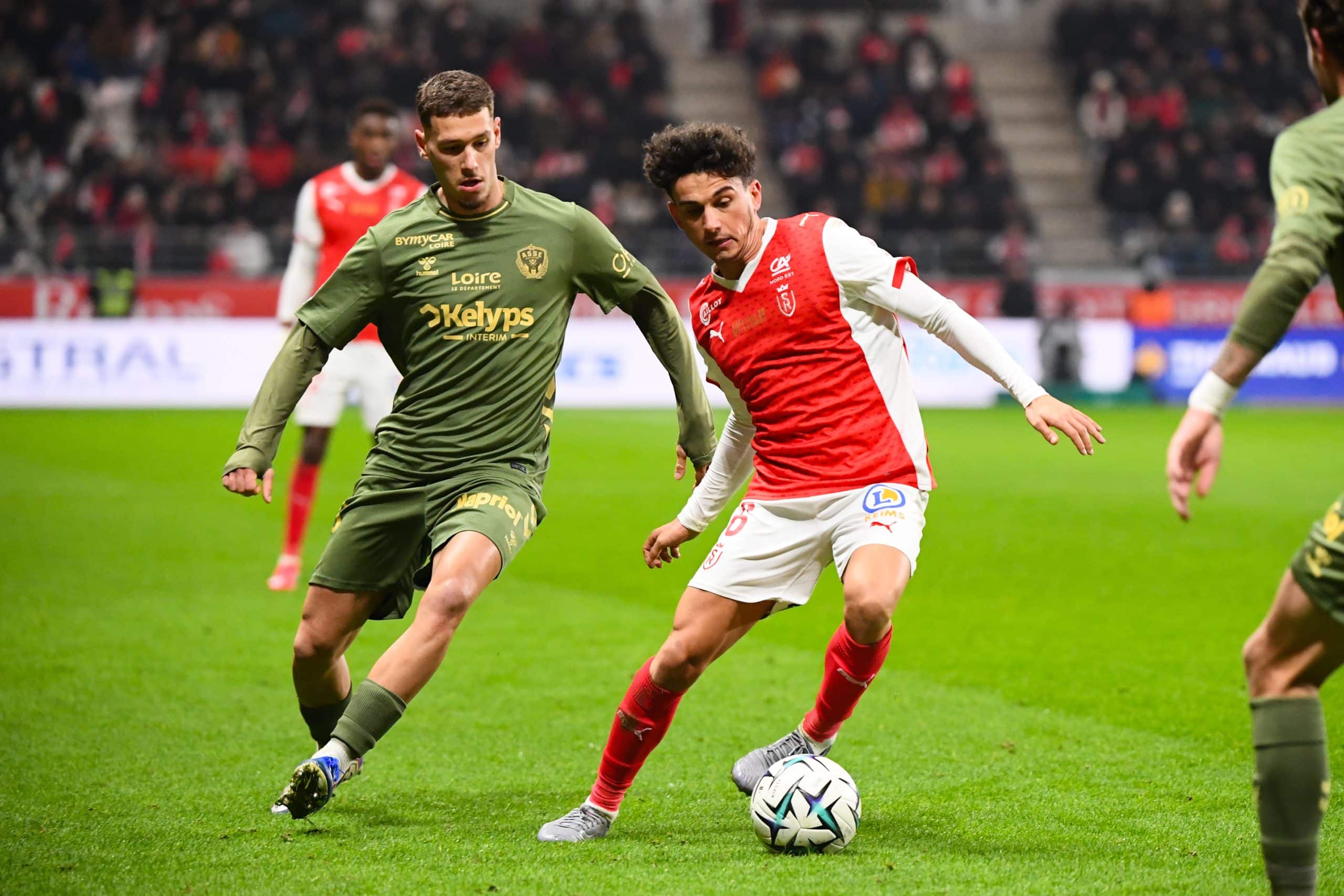 Lucas Stassin lors du match de l'ASSE à Reims.