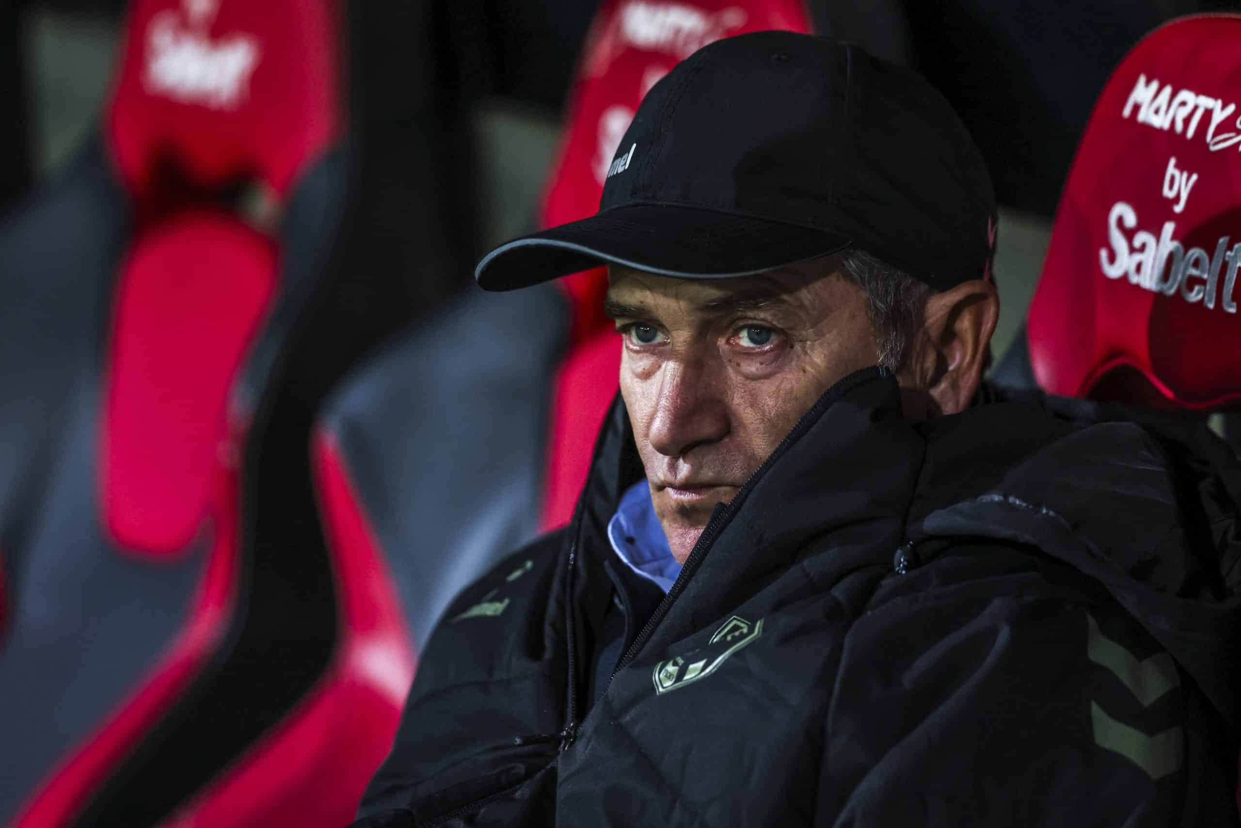 L'entraîneur de l'ASSE, Philippe Montanier, lors du match à Guingamp.