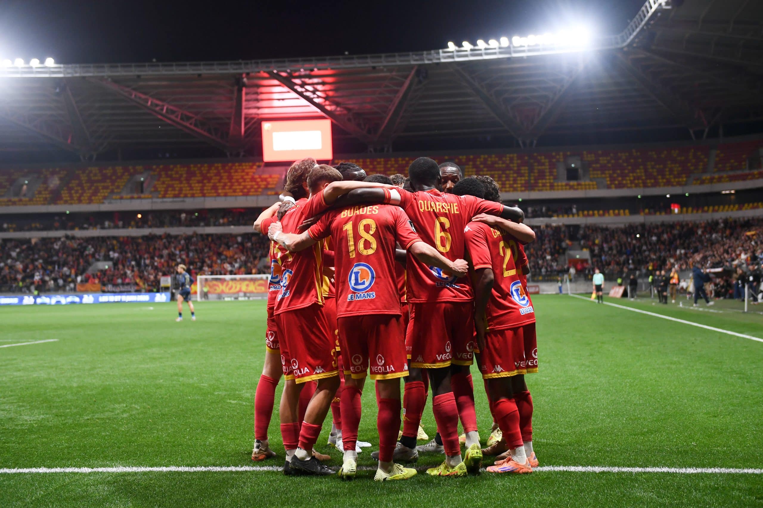 La joie des Manceaux après un but face à Pau.