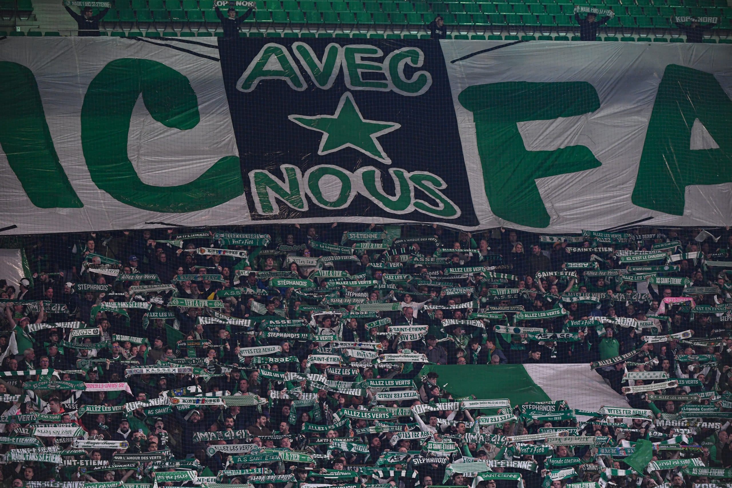 Les supporters de l'ASSE avant le match contre Annecy.
