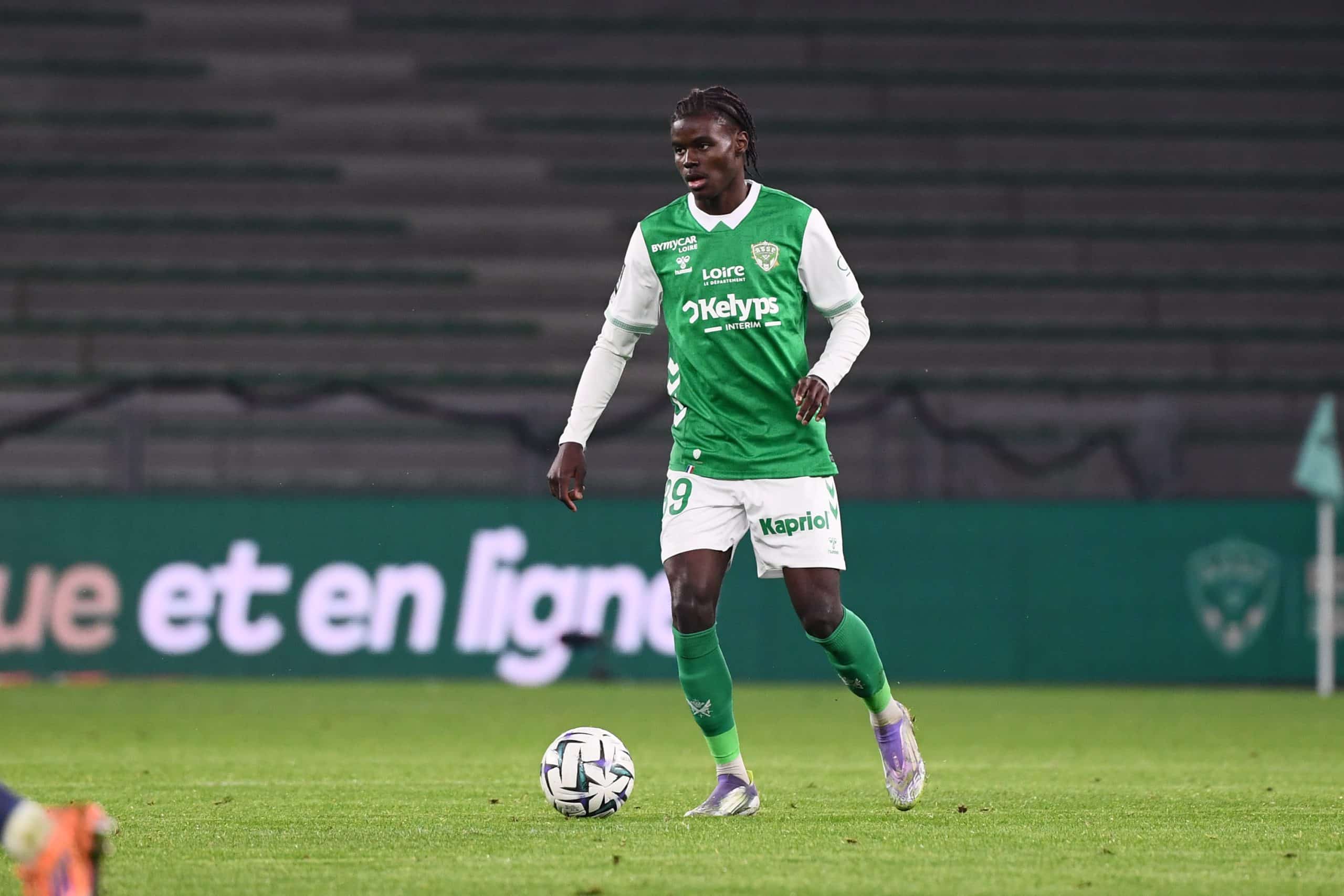 Kevin Pedro en action lors du match entre l'ASSE et Bastia.