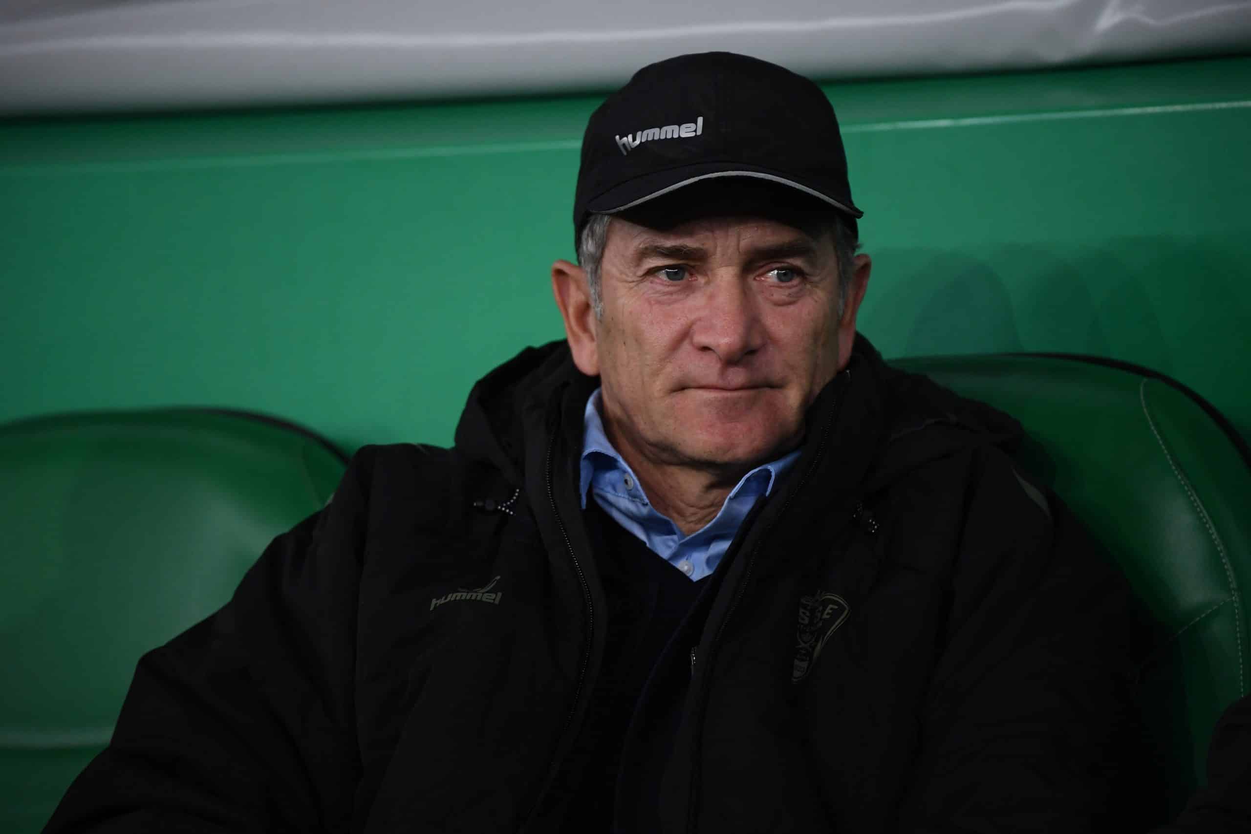 Philippe Montanier sur son banc lors du match entre l'ASSE et Annecy.