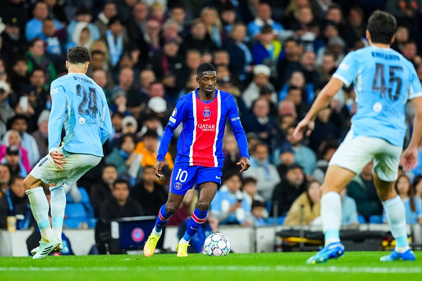 Ousmane Dembélé lors de Manchester City - PSG