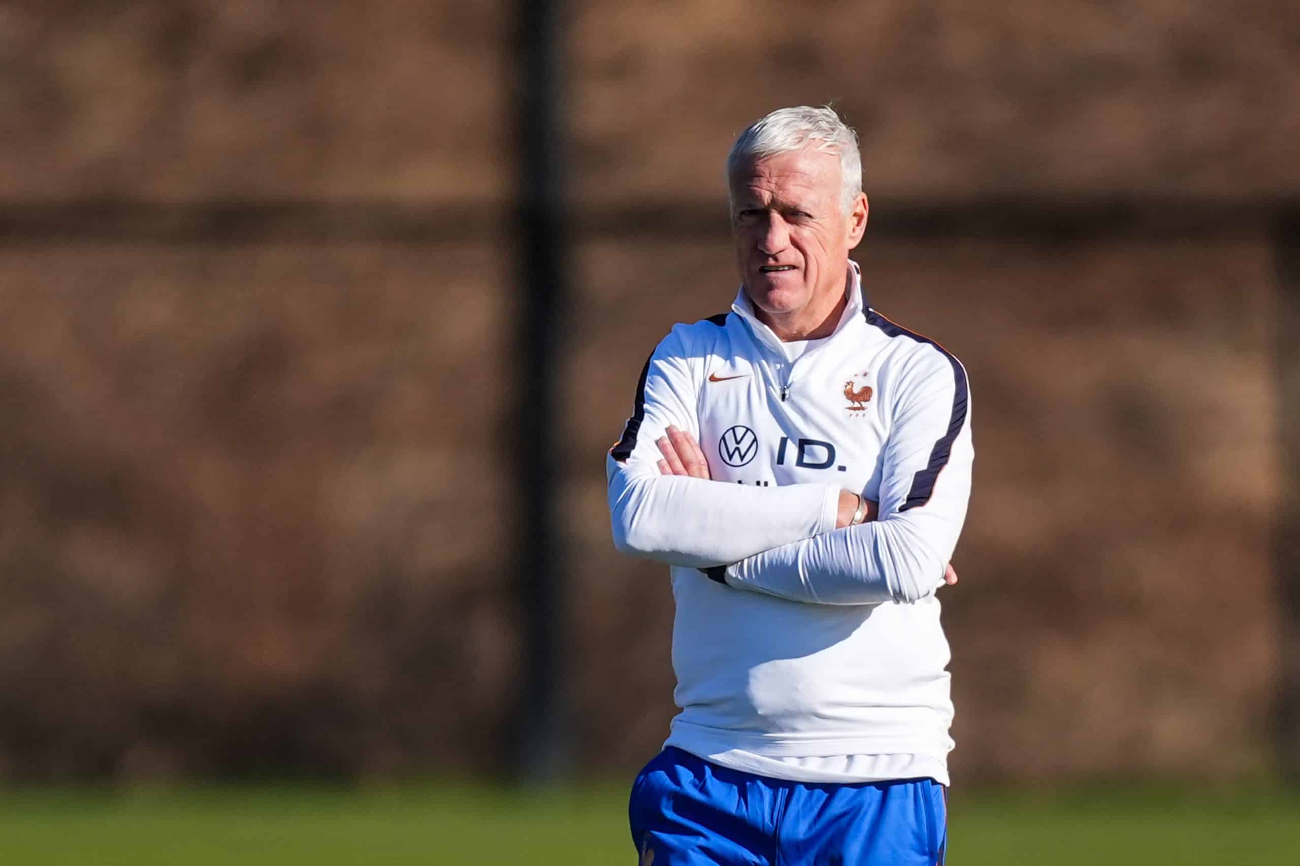 Didier Deschamps lors d'un entraînement des Bleus aux Etats-Unis.