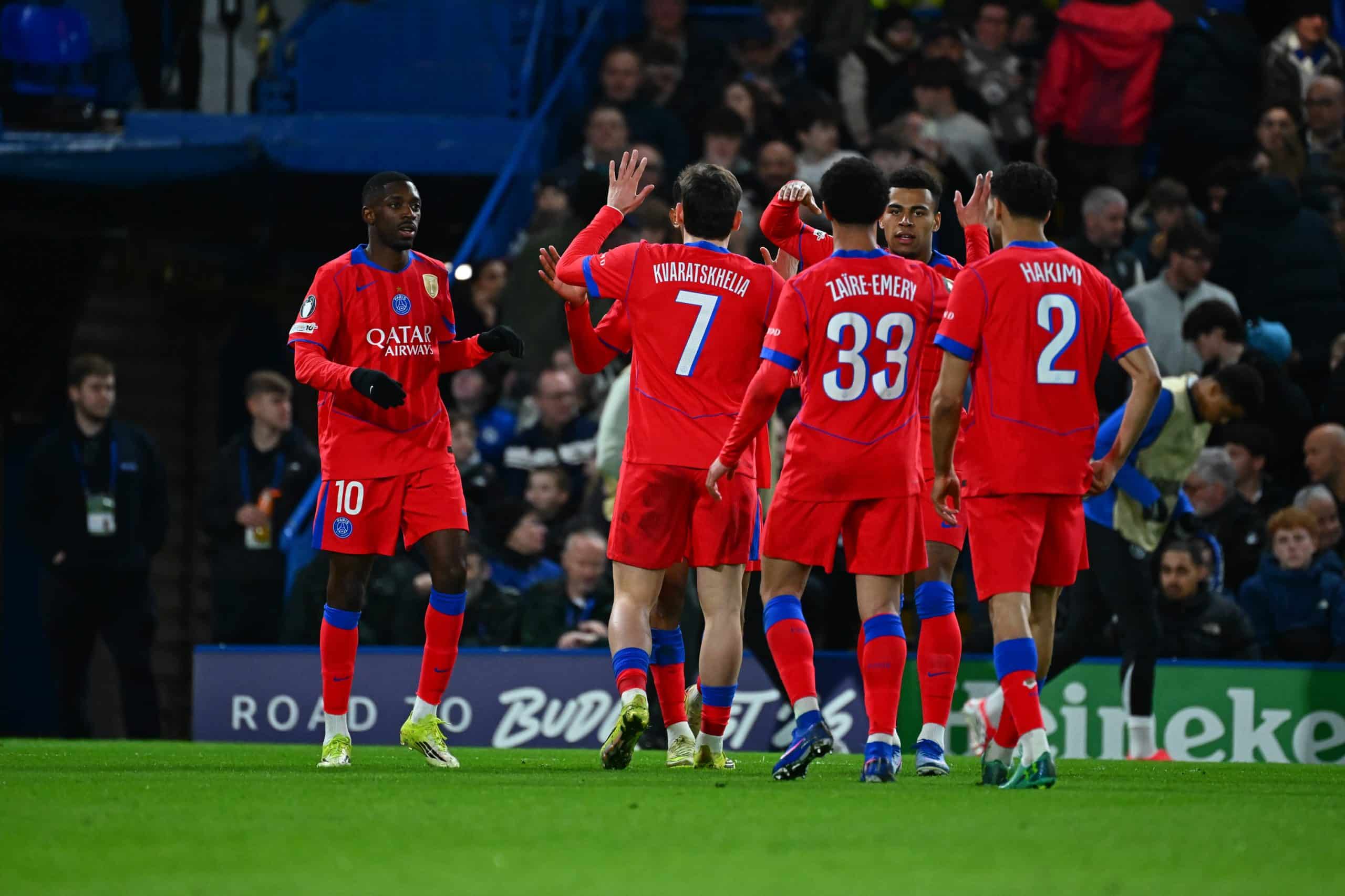 La joie des Parisiens après l'un de leurs trois buts.