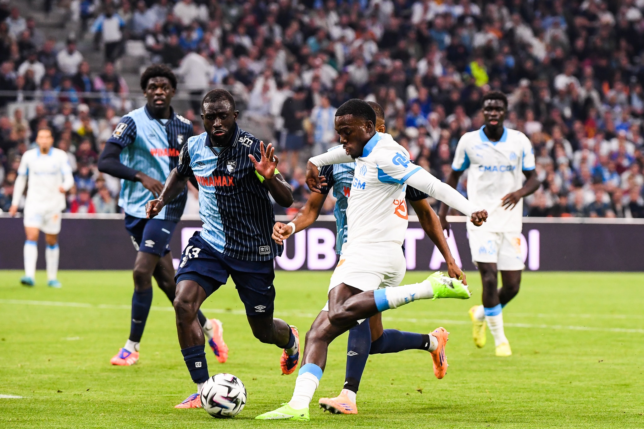 Timothy Weah lors d'OM - Le Havre