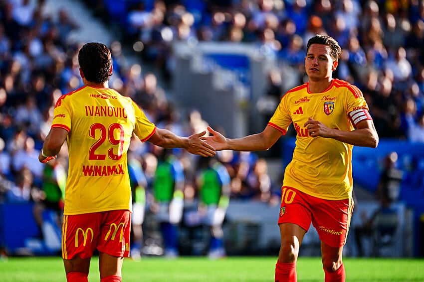 Franjo Ivanovic et Florian Thauvin lors de RC Strasbourg - RC Lens