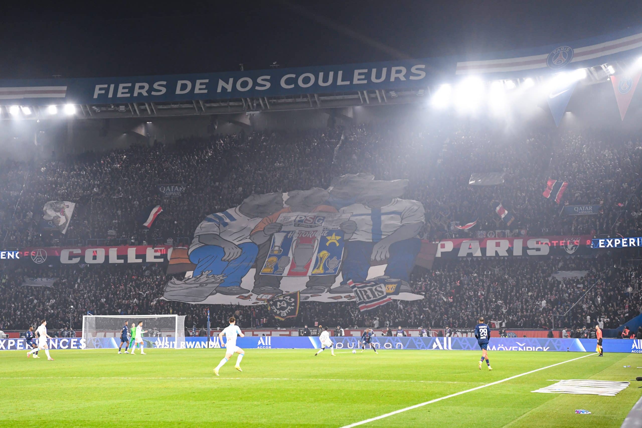 L'un des tifs du Parc des Princes avant le match contre l'OM.