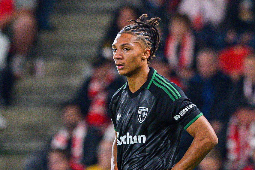 Ismaëlo Ganiou lors de Slavia Prague - RC Lens