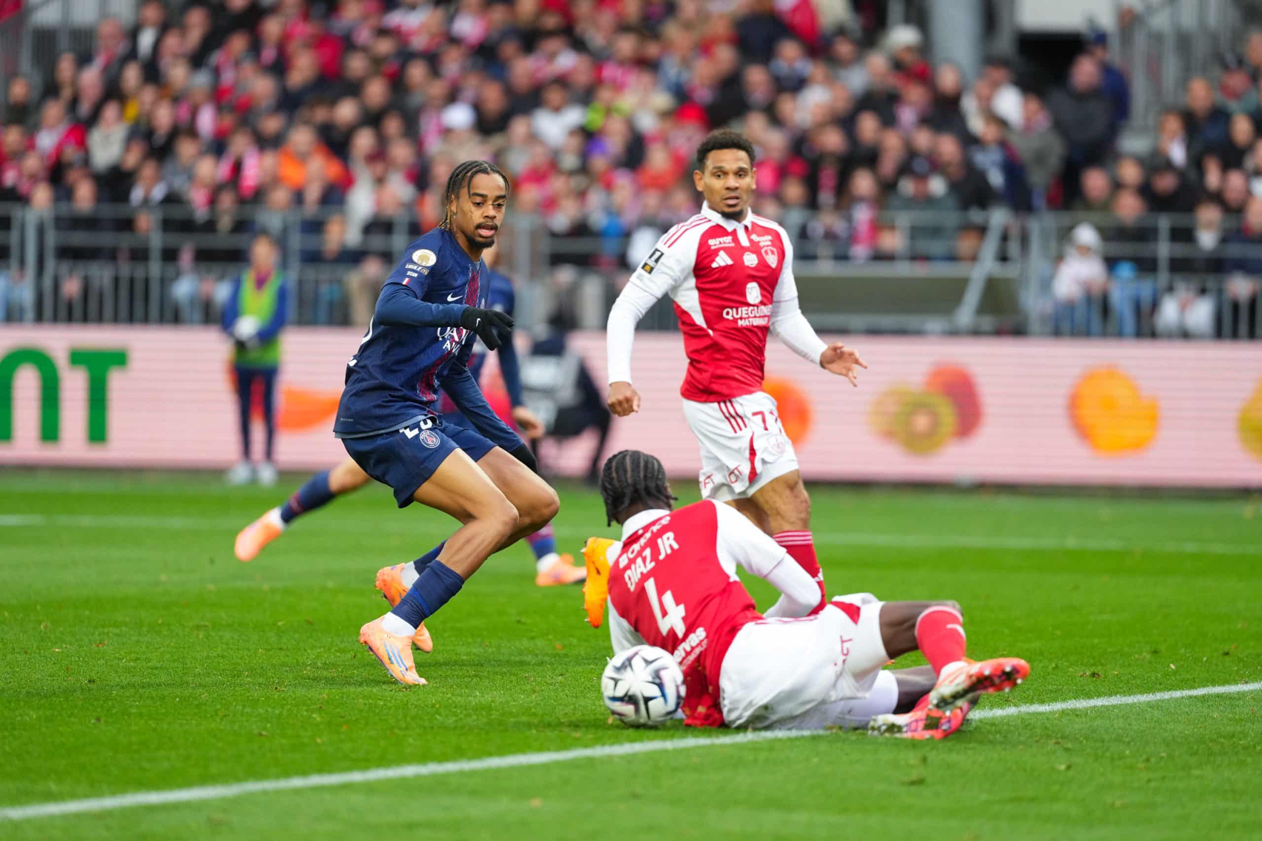 Bradley Barcola lors de Brest - PSG