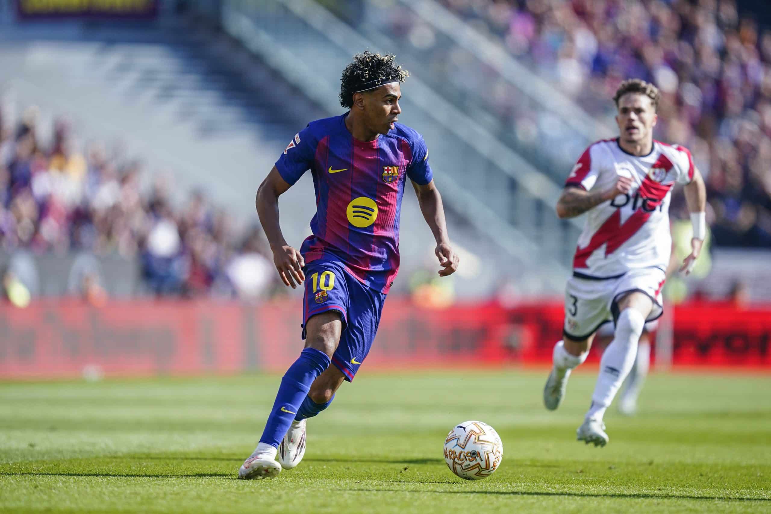 Lamine Yamal en action lors du match contre le Rayo Vallecano.