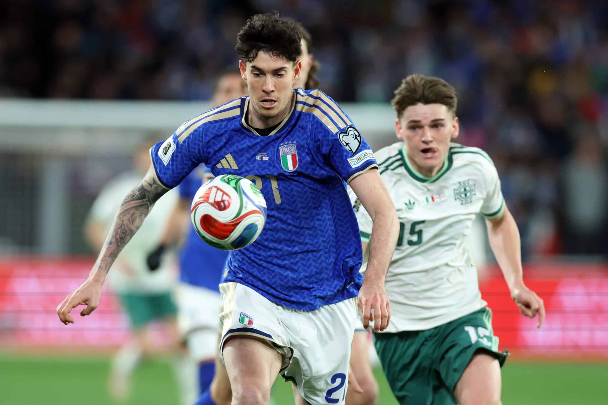 Alessandro Bastoni lors du match entre l'Italie et l'Irlande du Nord.