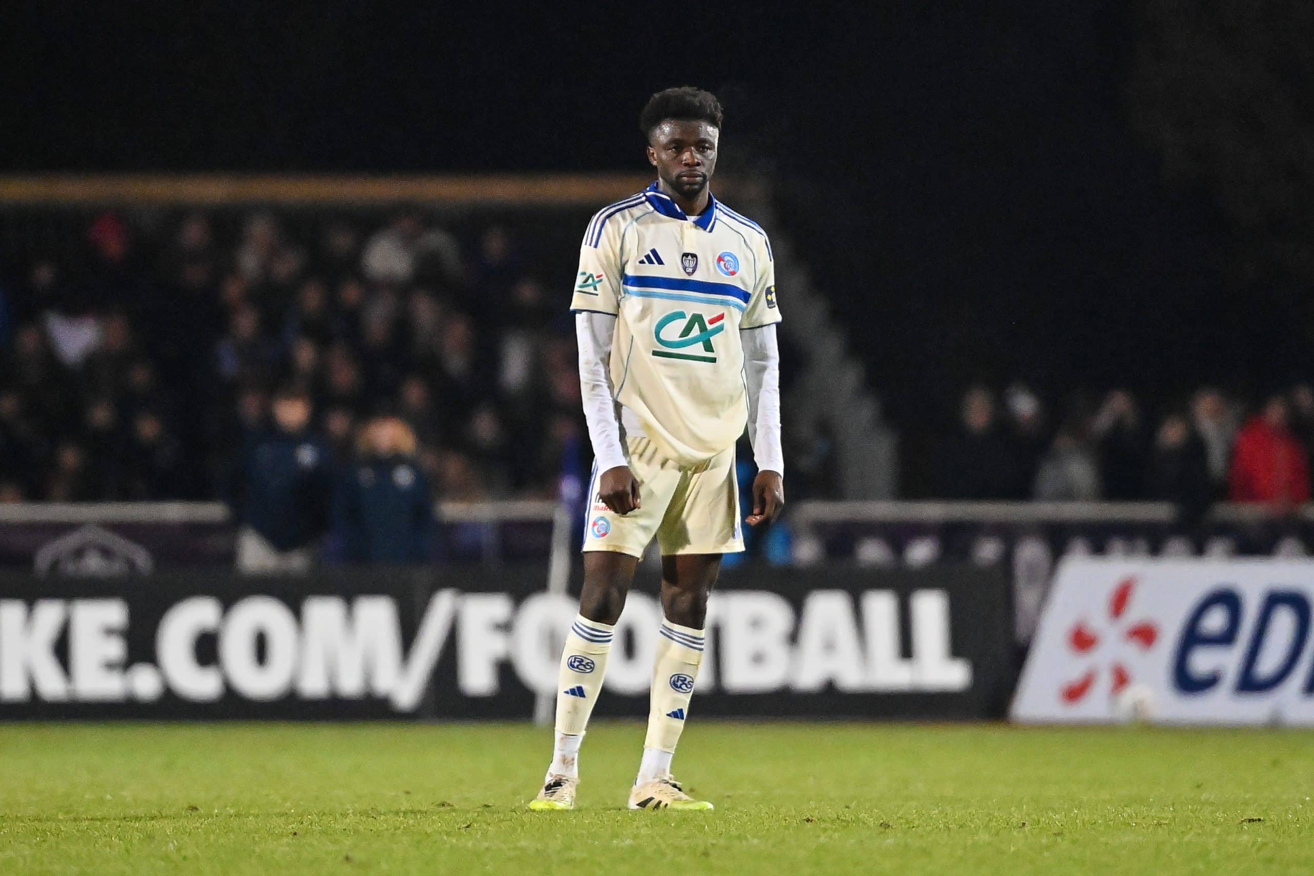 Abakar Sylla lors d'un match de Coupe de France de Strasbourg.