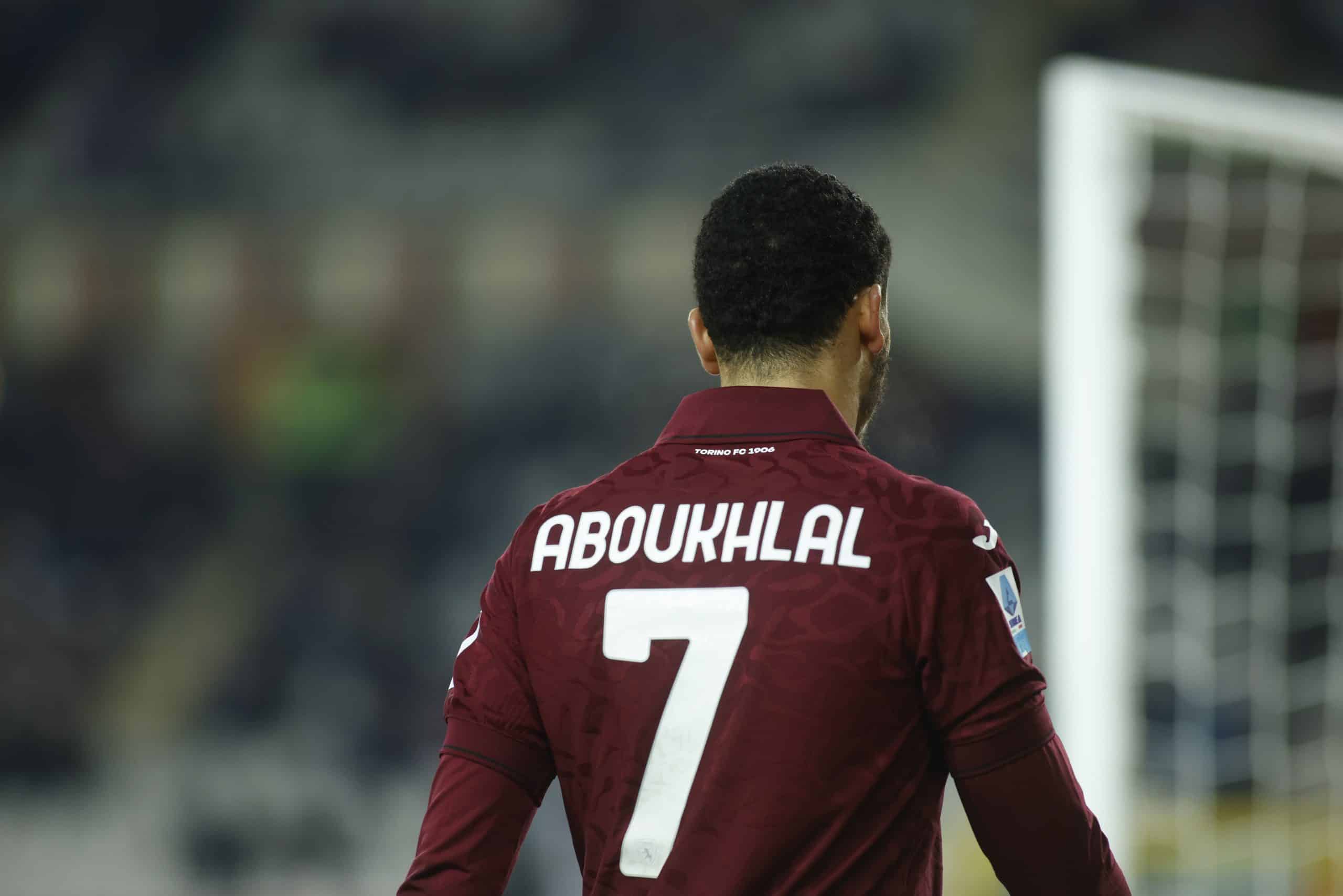 Zakaria Aboukhlal de dos lors d'un match du Torino.