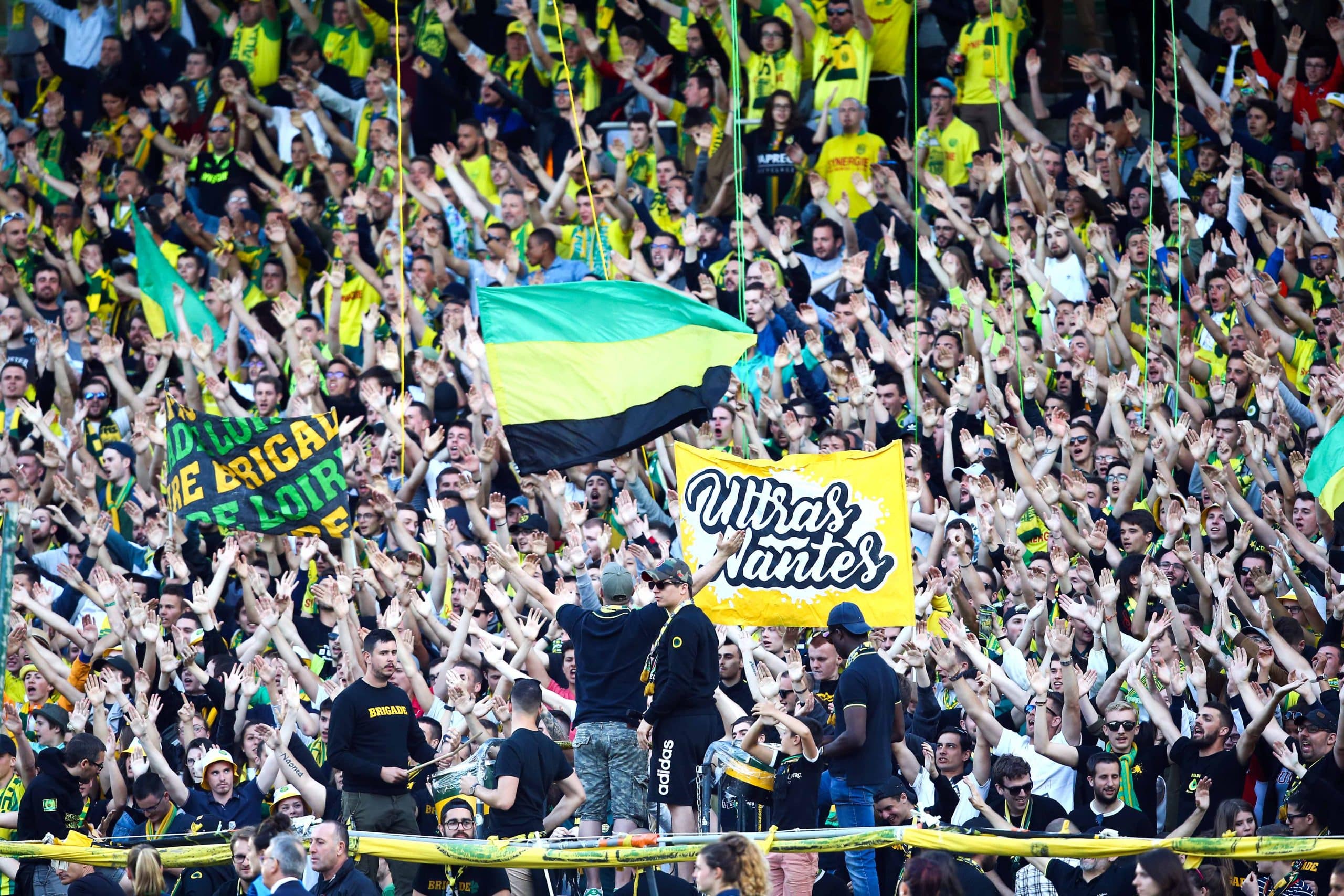 Les ultras du FC Nantes lors d'un match à la Beaujoire.