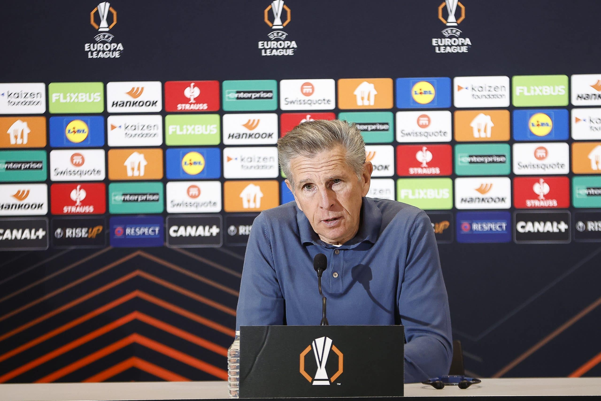 L'entraîneur de l'OGC Nice, Claude Puel, en conférence de presse après la victoire sur Go Ahead Eagles.