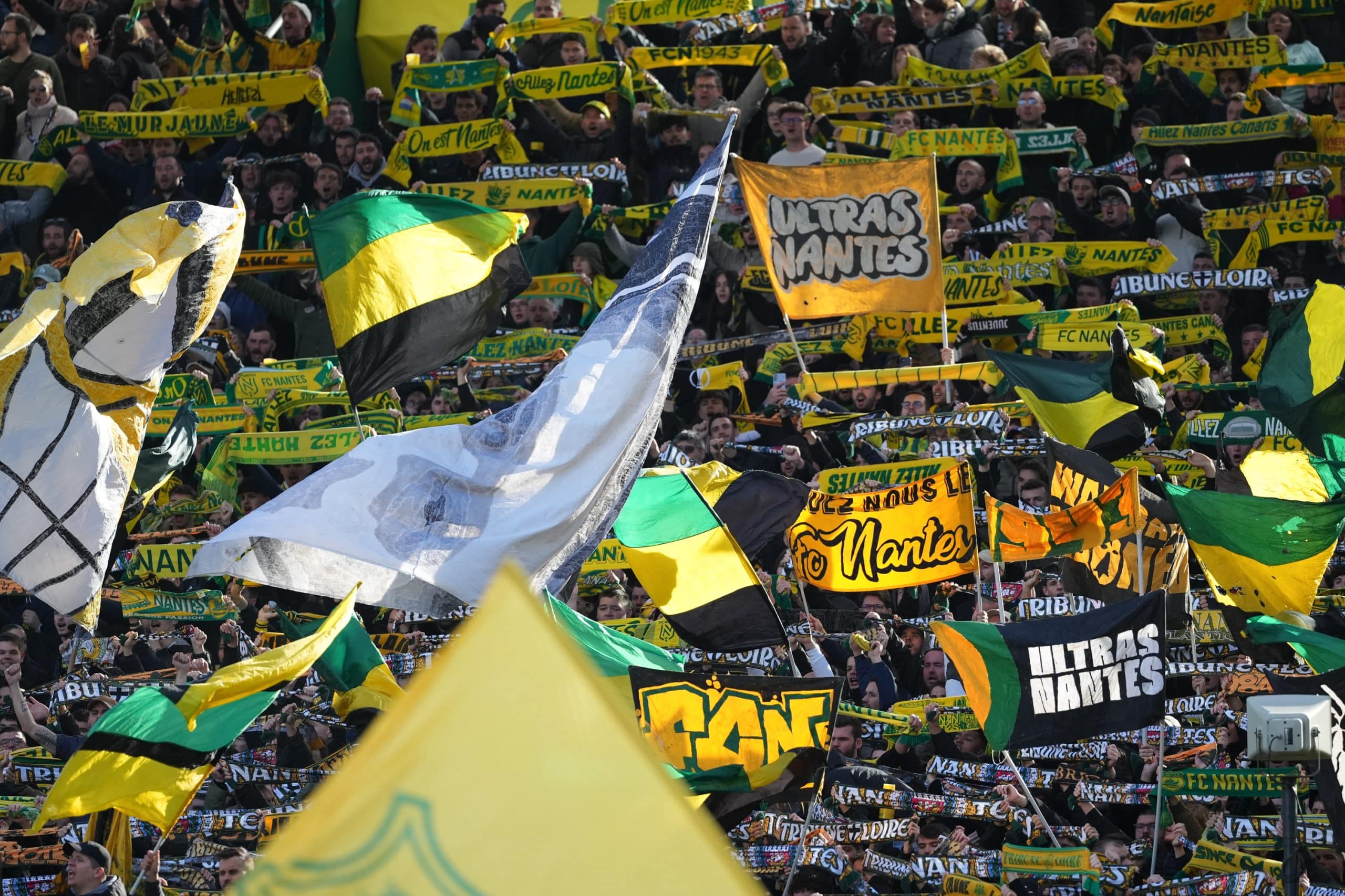Les ultras du FC Nantes lors du match contre Nice.