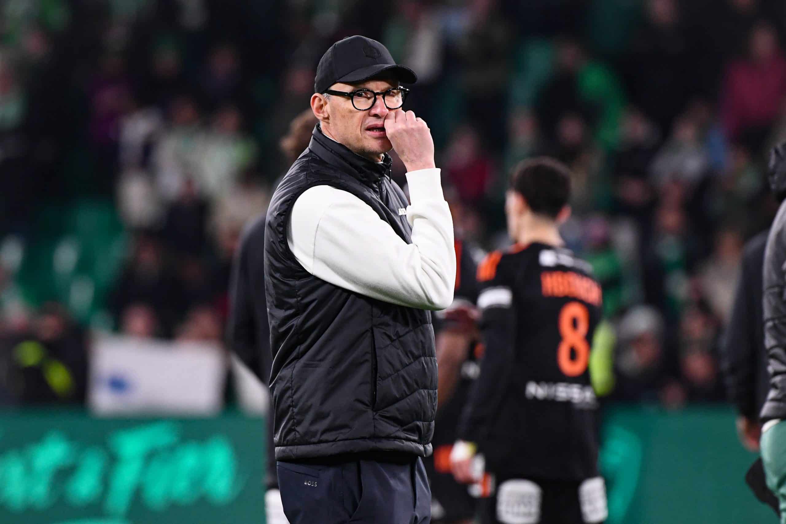 Laurent Guyot sur le terrain après un match contre Saint-Etienne.